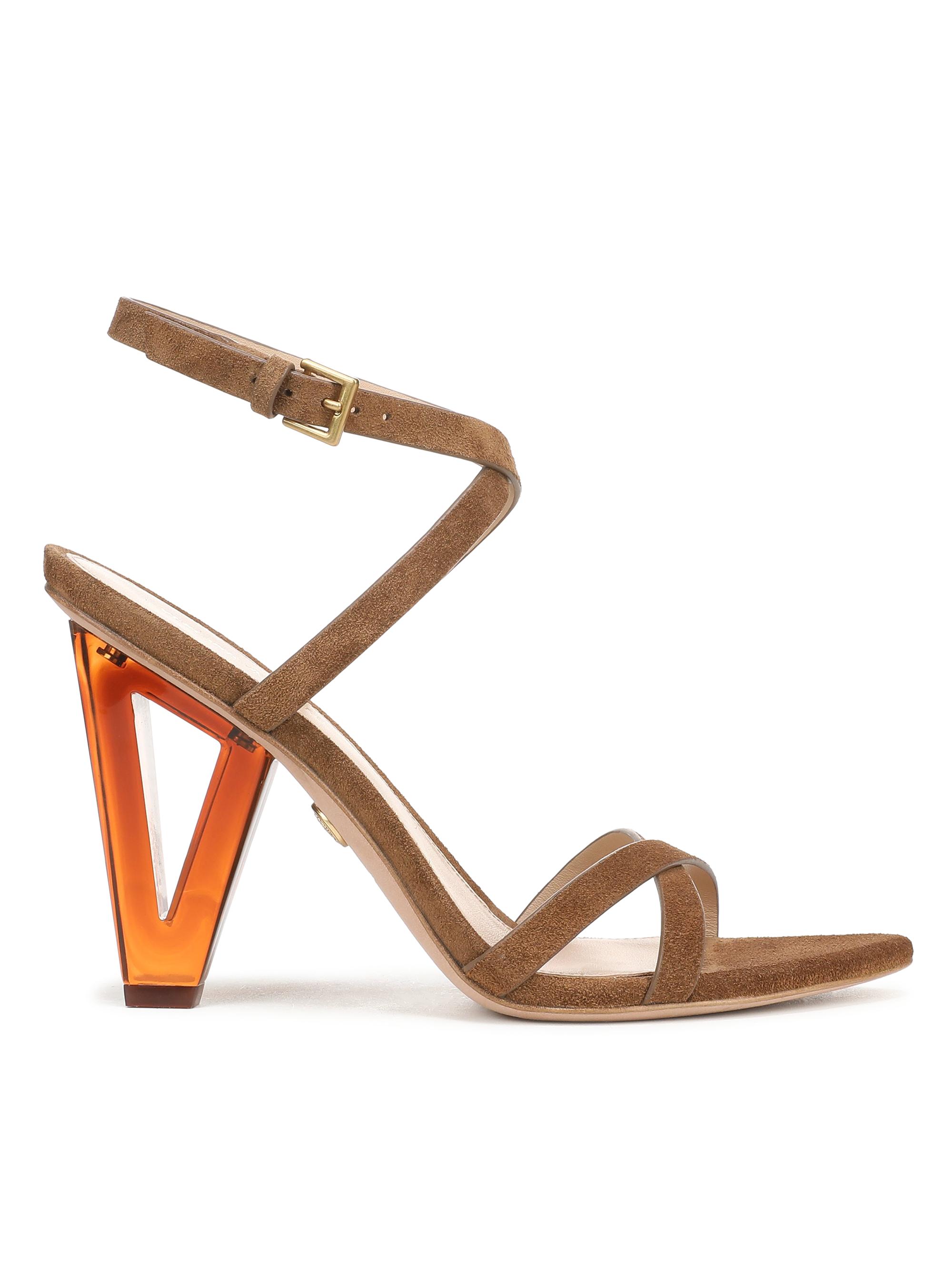 Veronica Beard Lanaya 90MM Suede Sculptural-Heel Sandals | Saks