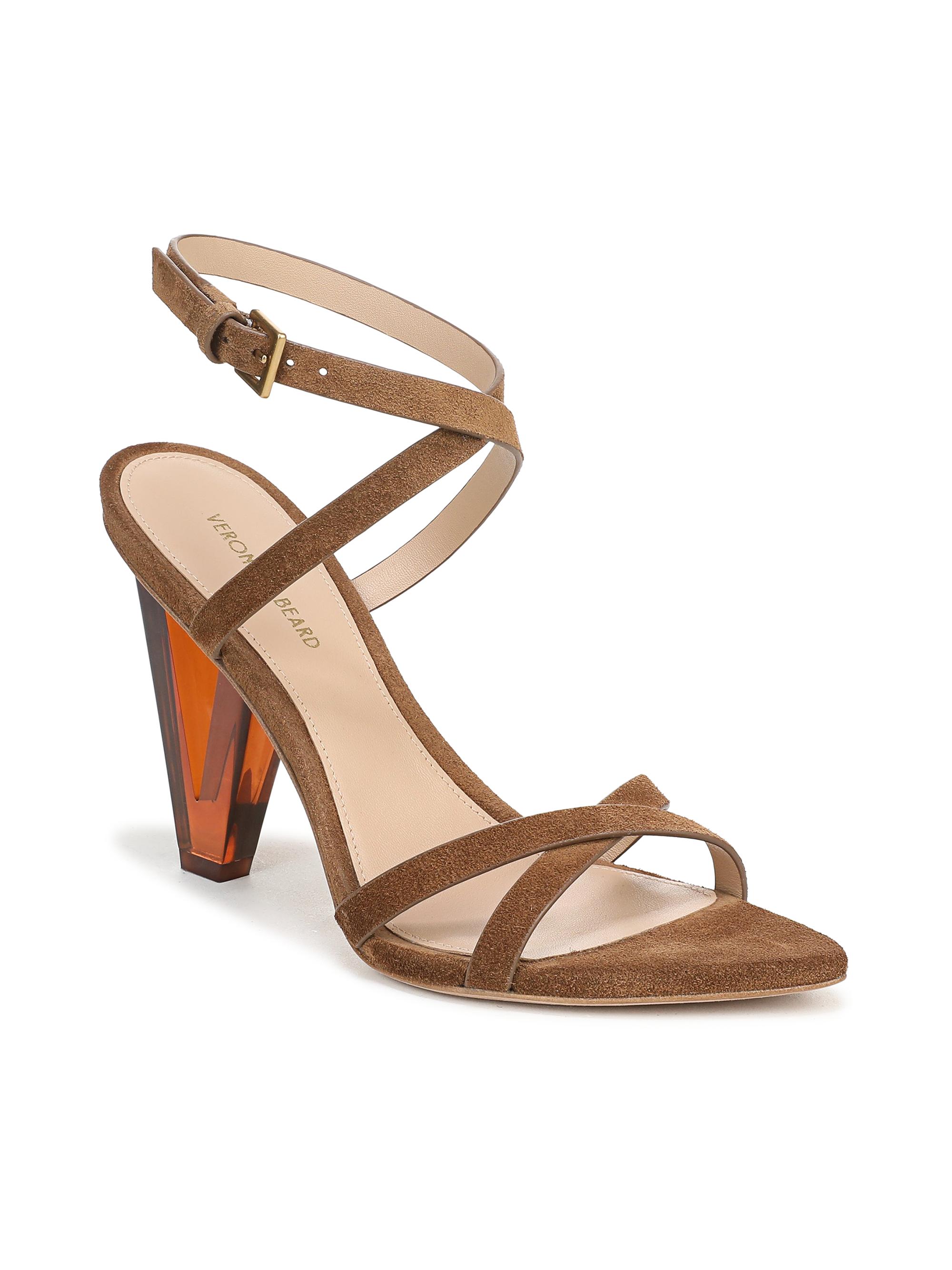 Veronica Beard Lanaya 90MM Suede Sculptural-Heel Sandals | Saks