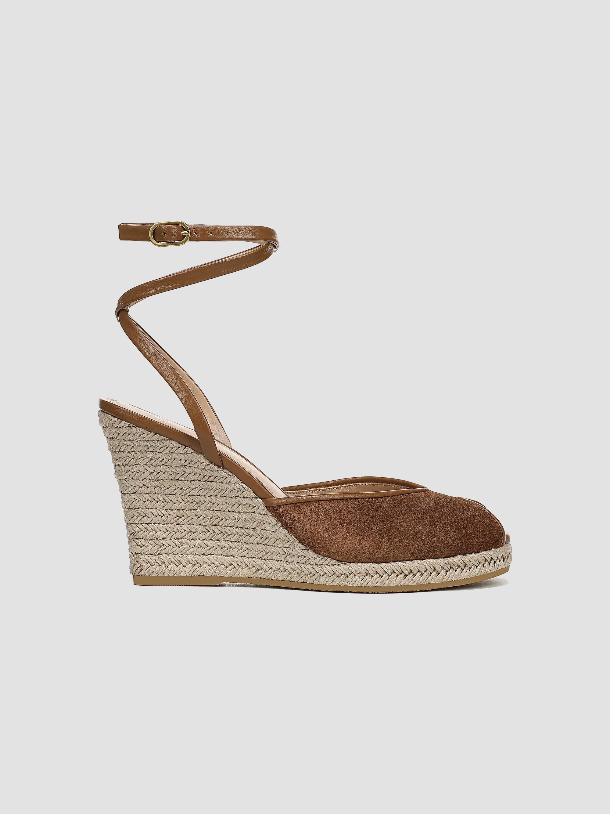 Veronica Beard Women's Pasina 90MM Suede Ankle-Wrap Espadrille Sandals - Chestnut | Thumbnail 5