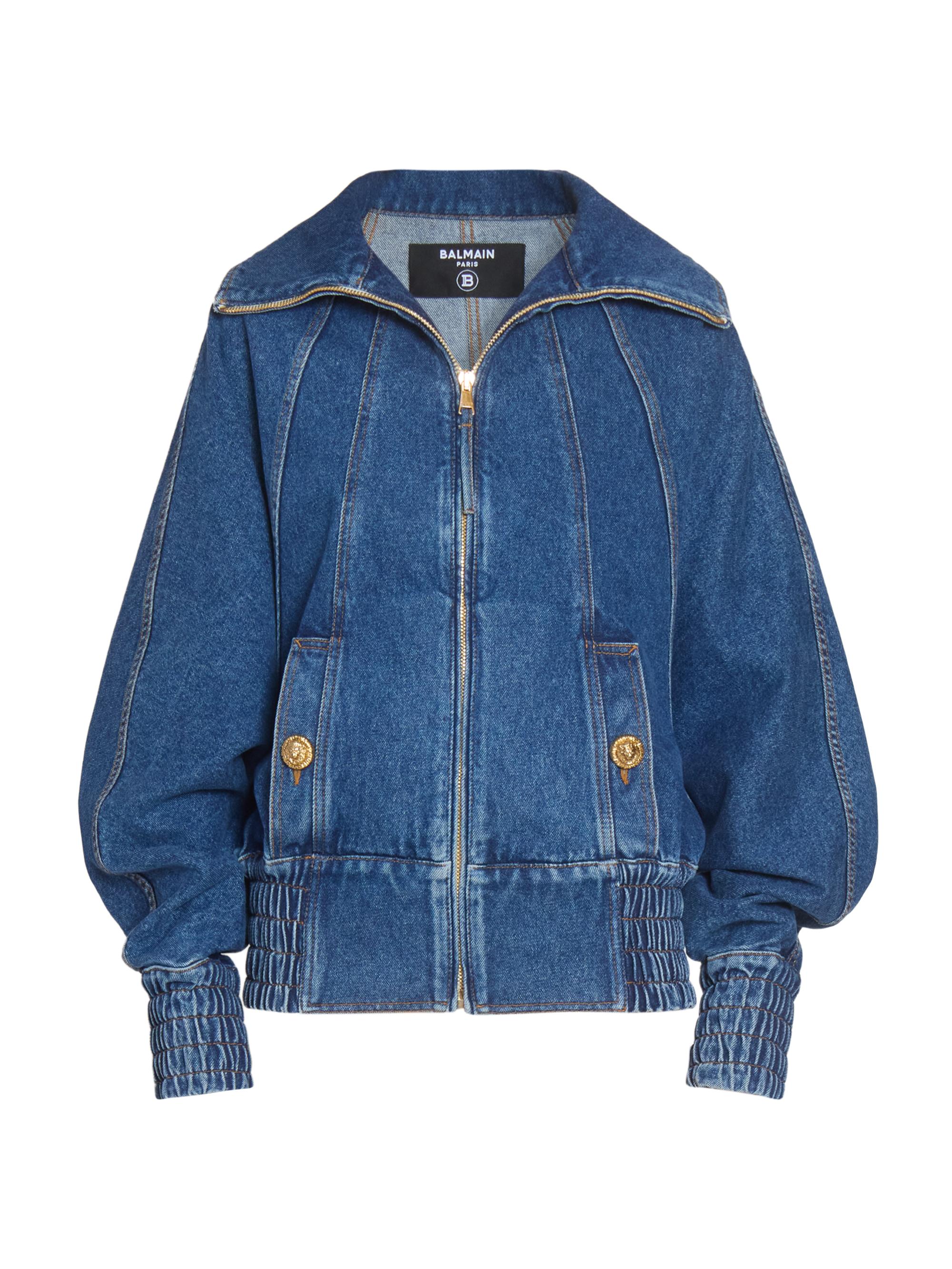 Seamed Denim Bomber Jacket