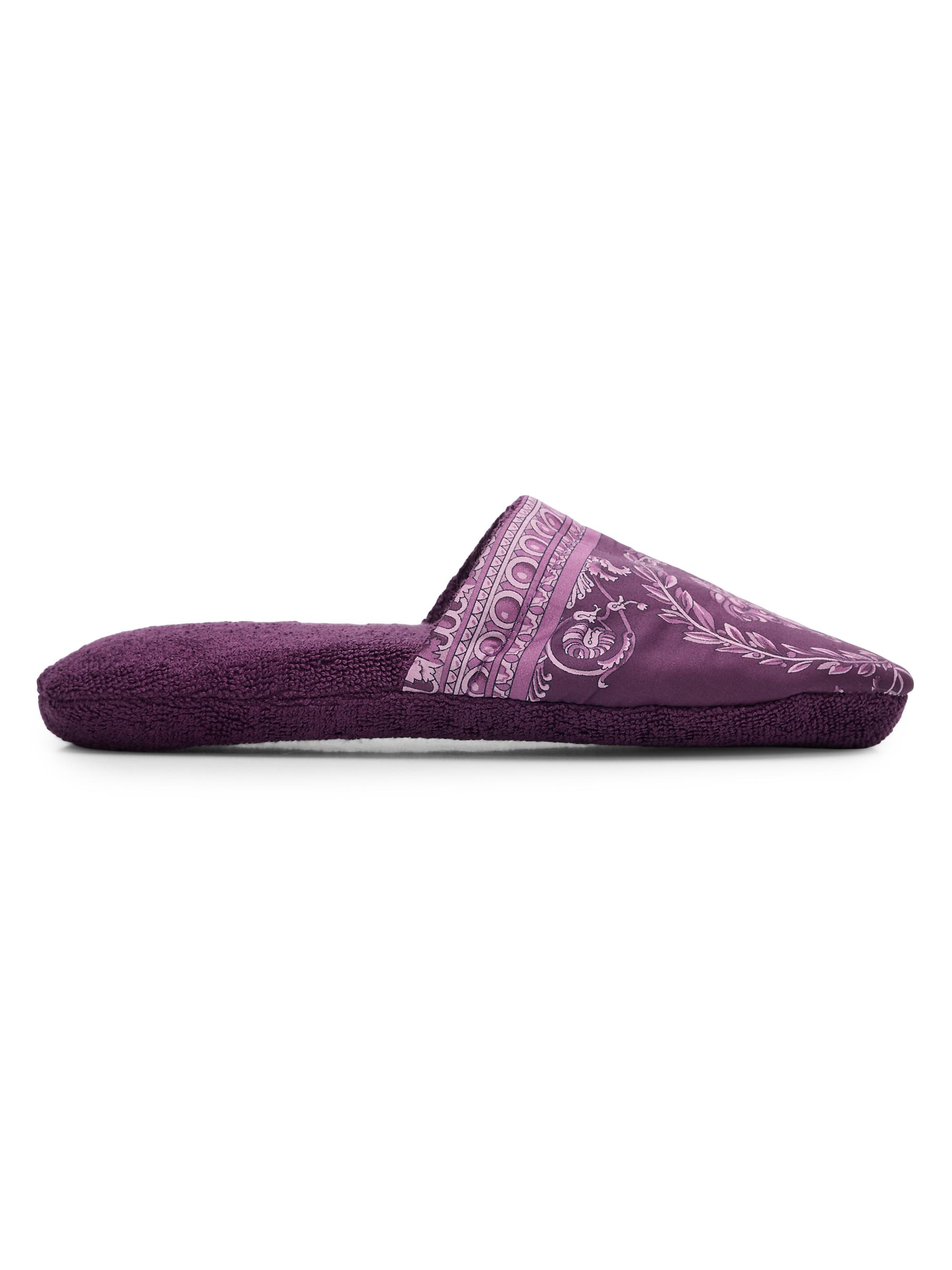 Versace Men's I Heart Baroque Cotton Terry Slippers - Mulberry