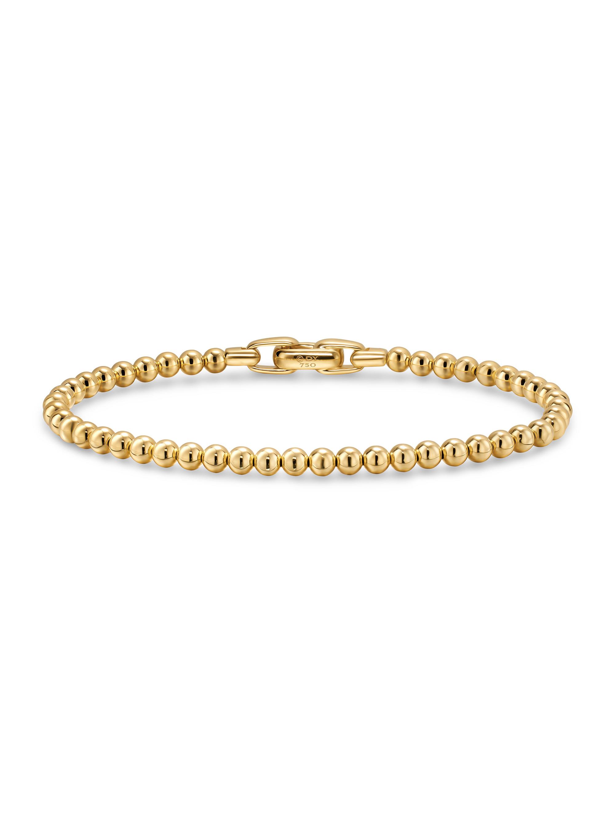 David Yurman Men's Spiritual Beads Metal Bead Bracelet in 18K Yellow Gold, 4MM - Gold