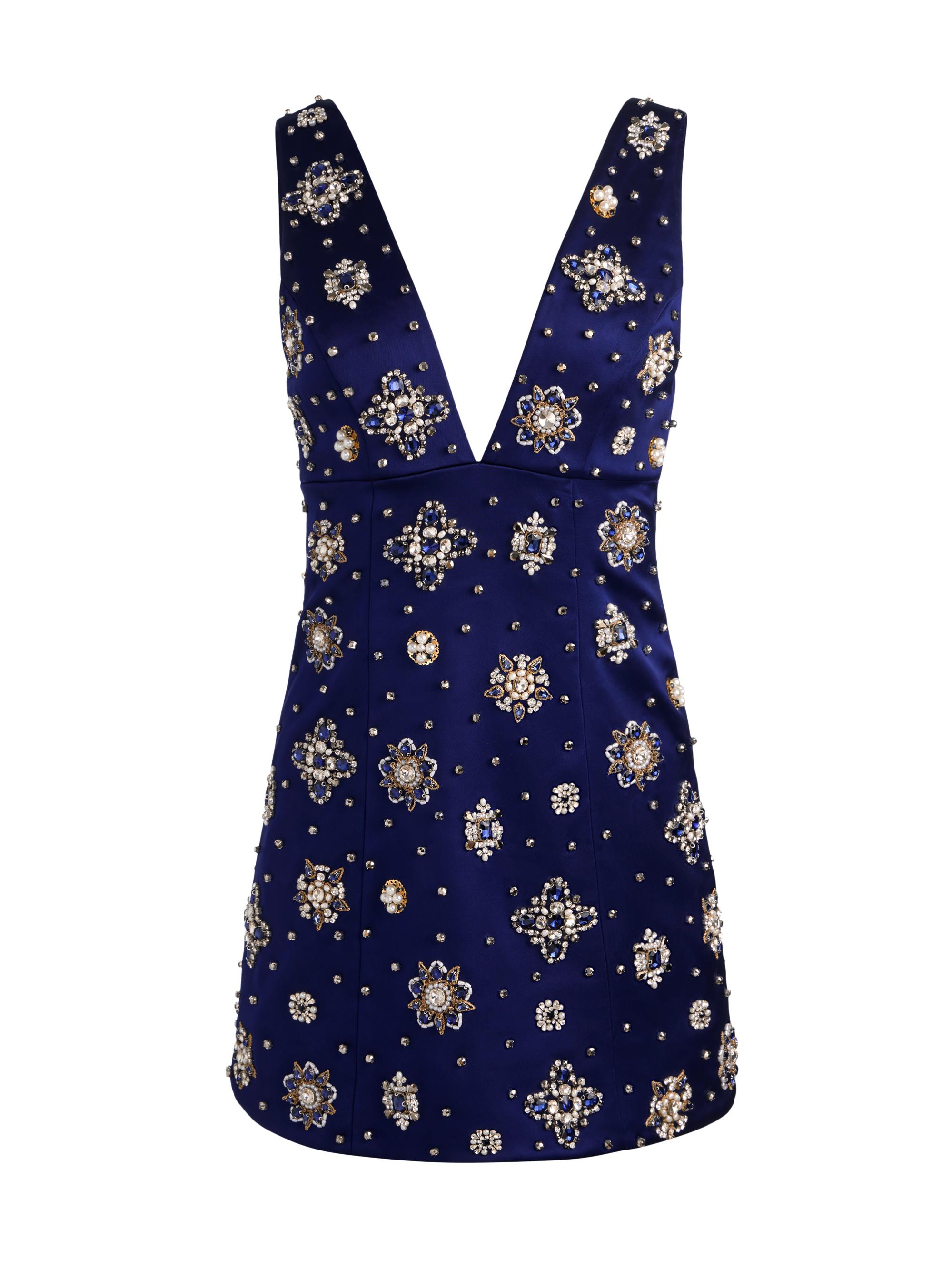 ALICE + OLIVIA Women's Mandy Embellished Minidress - Midnight Blue