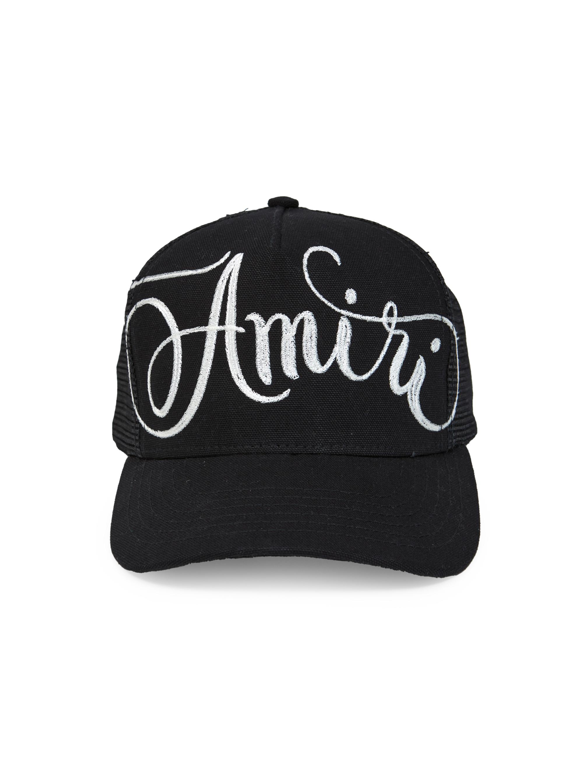 Amiri Men's Chainstitch Canvas Trucker Hat - Black