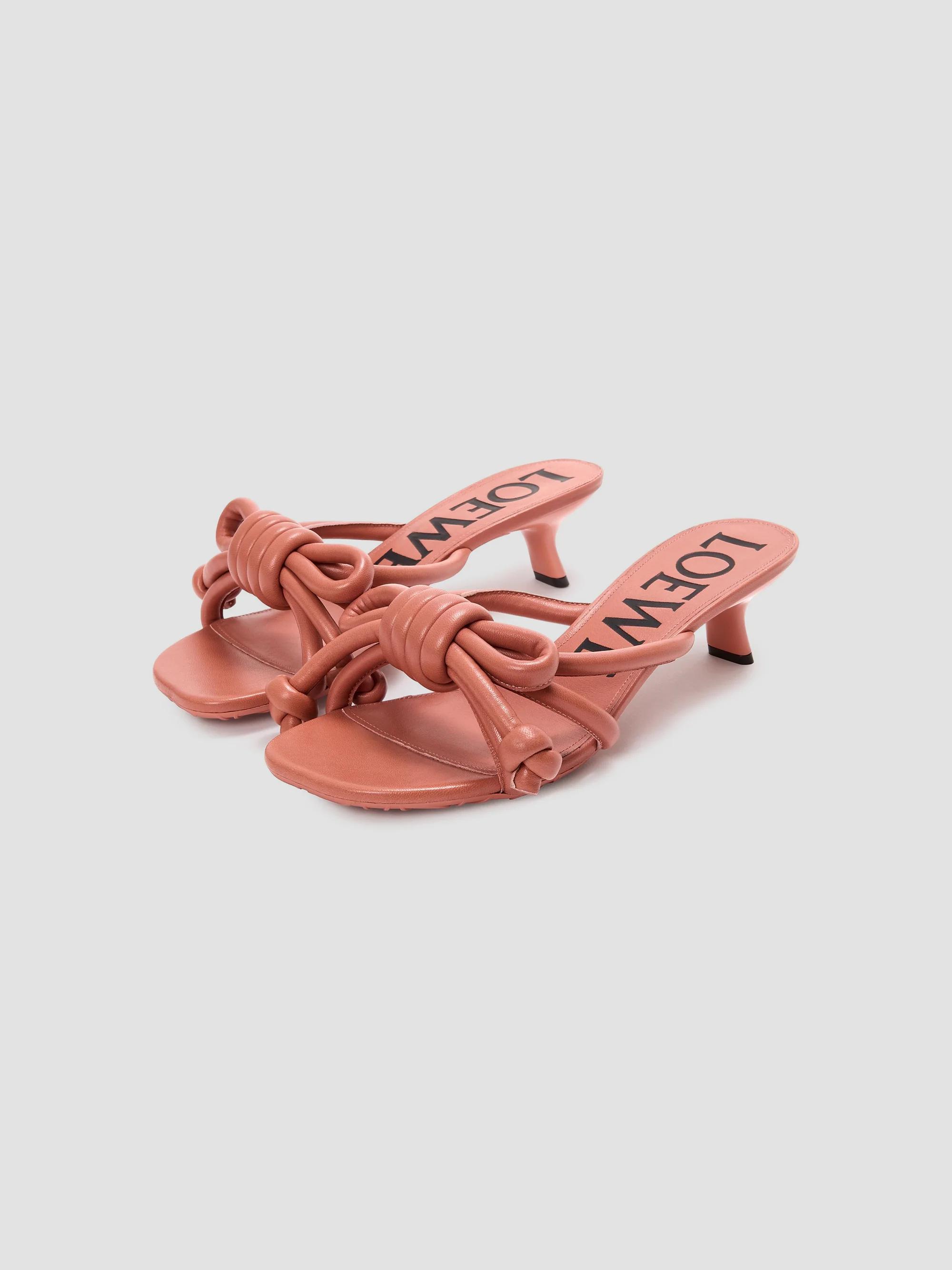 LOEWE Flamenco 45MM Knotted Leather Sandals | Saks Fifth Avenue