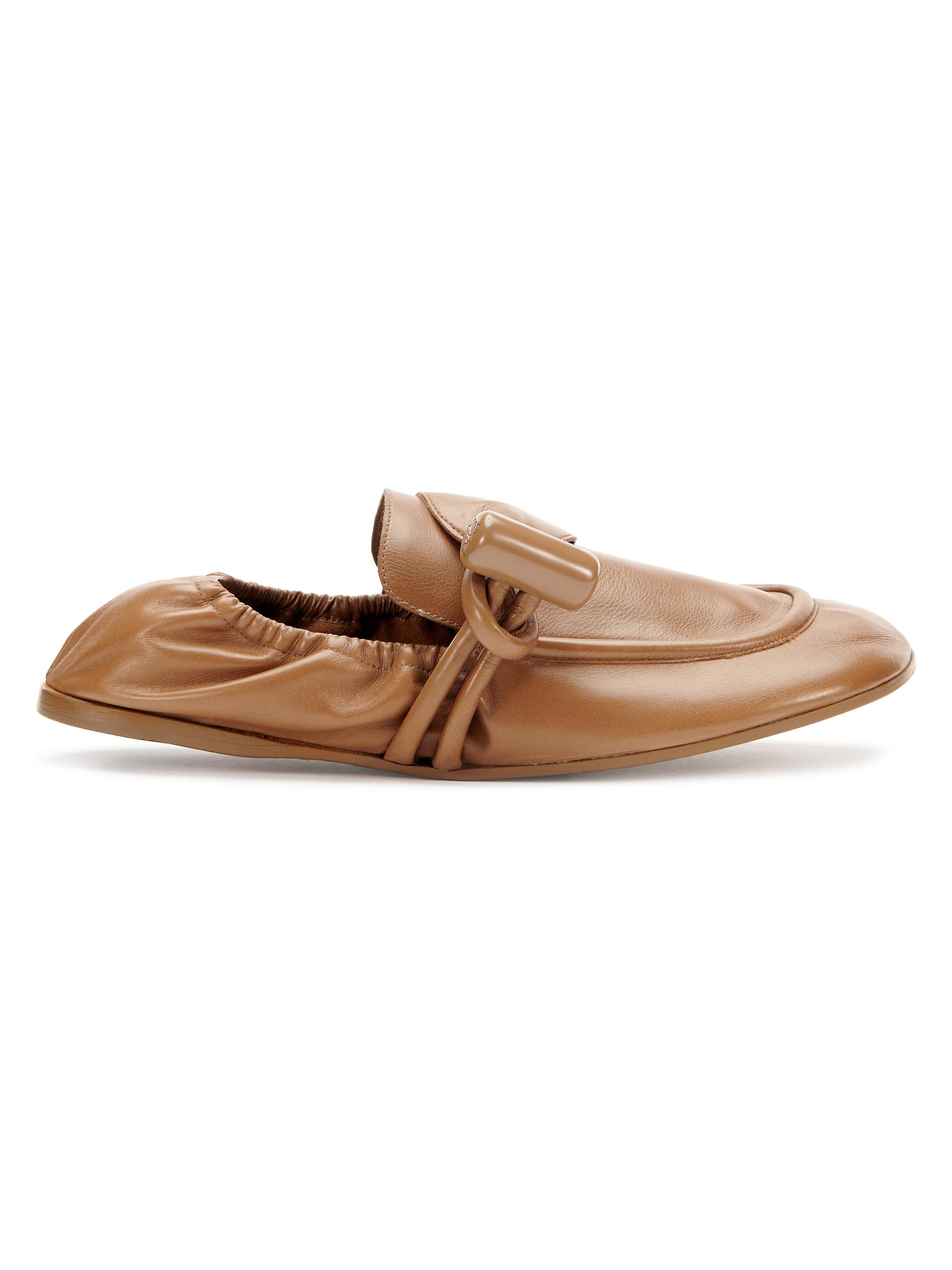 LOEWE Women's Toggle Leather Loafers - Oak | Thumbnail 3