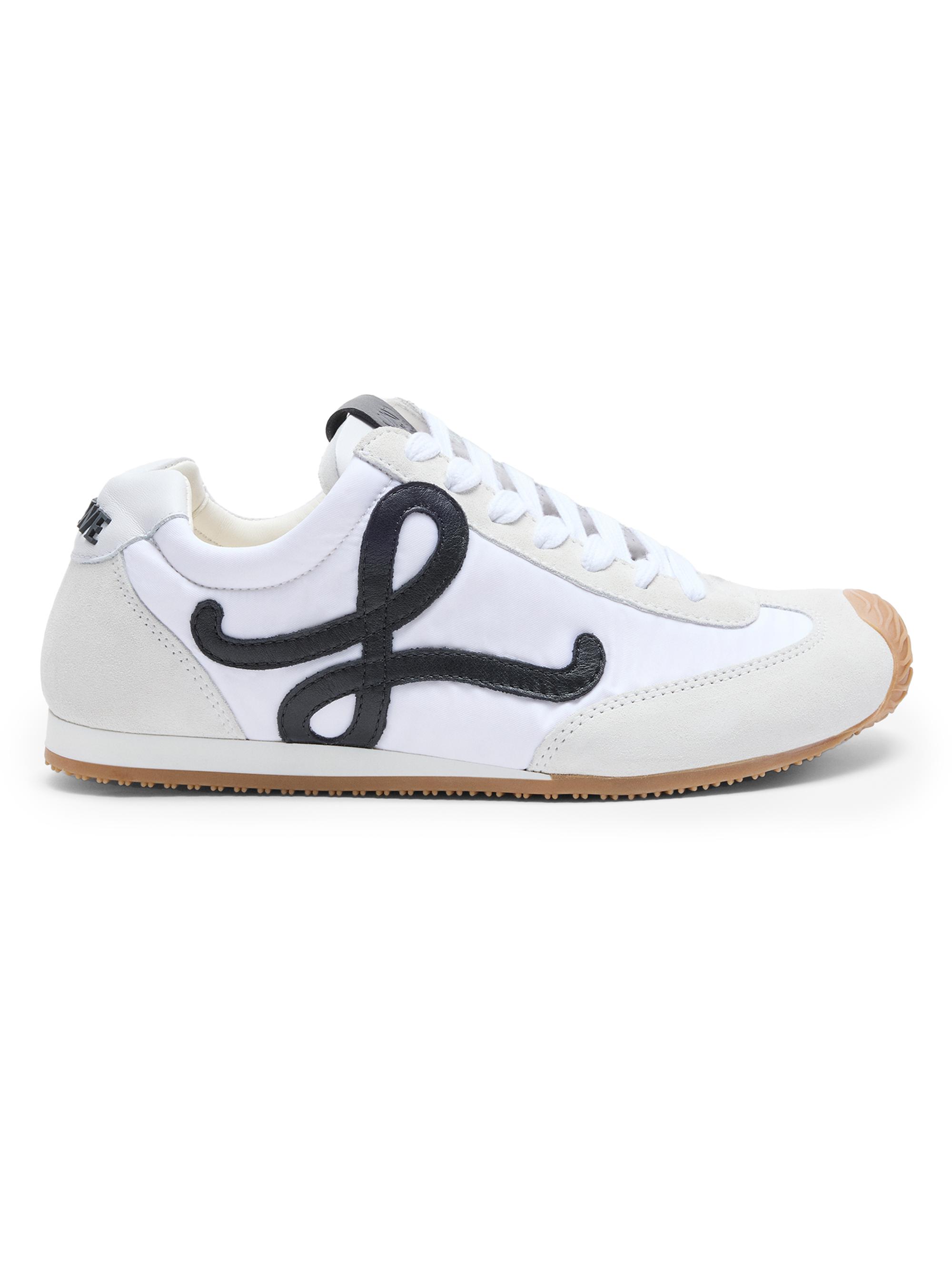 LOEWE Women's Ballet Runner 2.0 Suede Sneakers - White Black