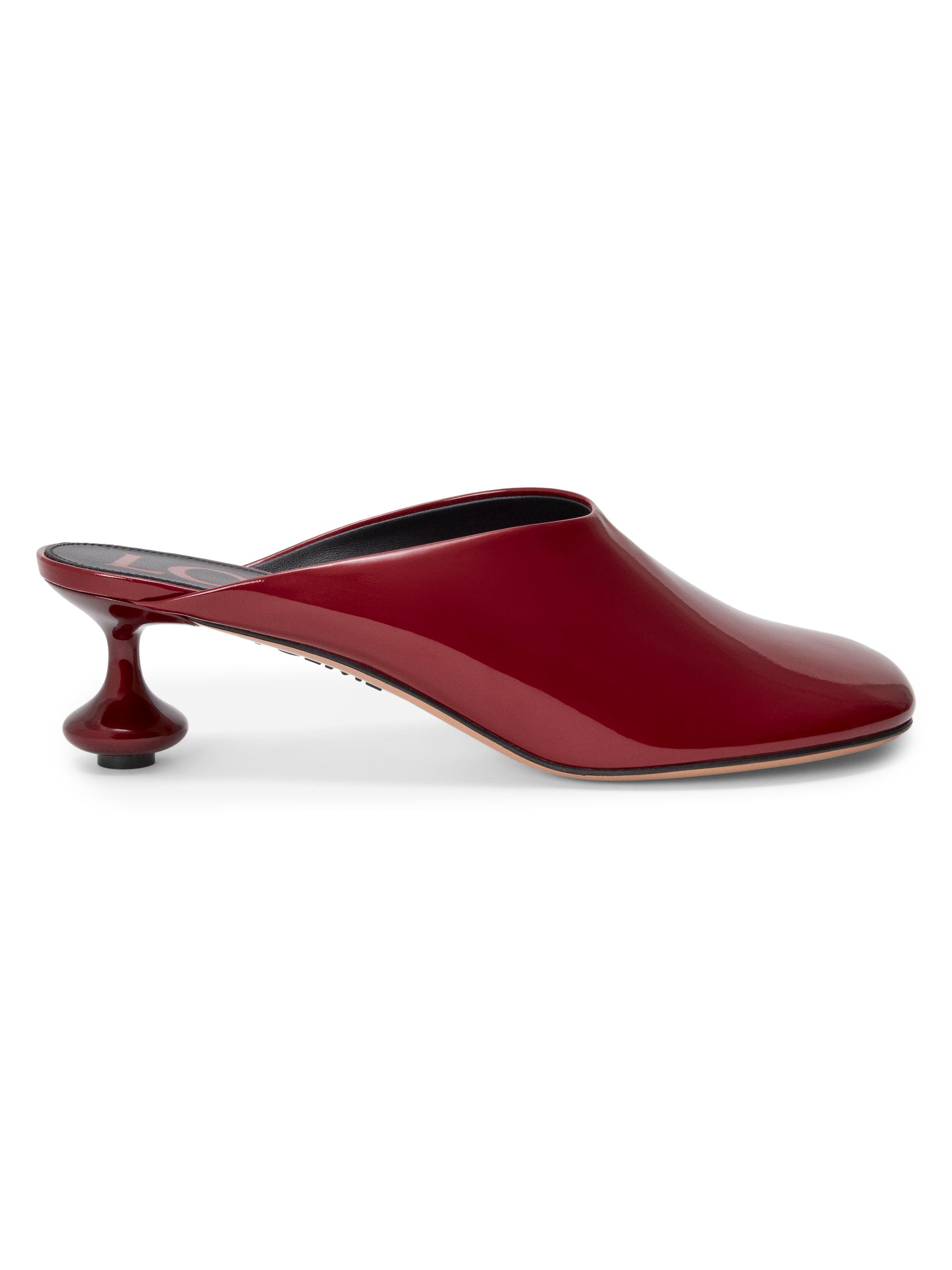 LOEWE Women's Toy 45MM Patent Leather Mules - Dark Red