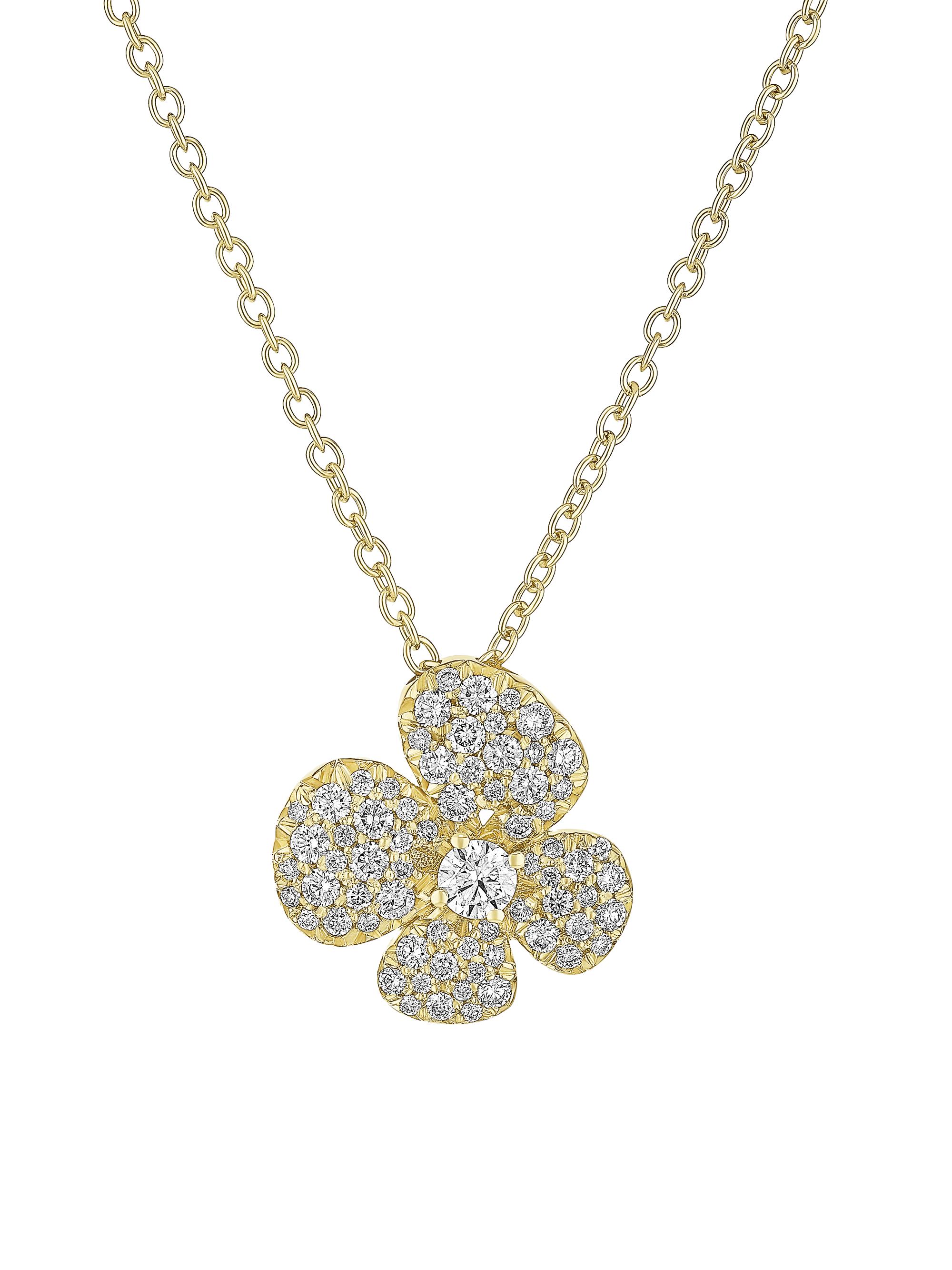 Miseno Women's Ischia 18K Yellow Gold & 0.73 TCW Diamond Flower Pendant Necklace - Yellow Gold