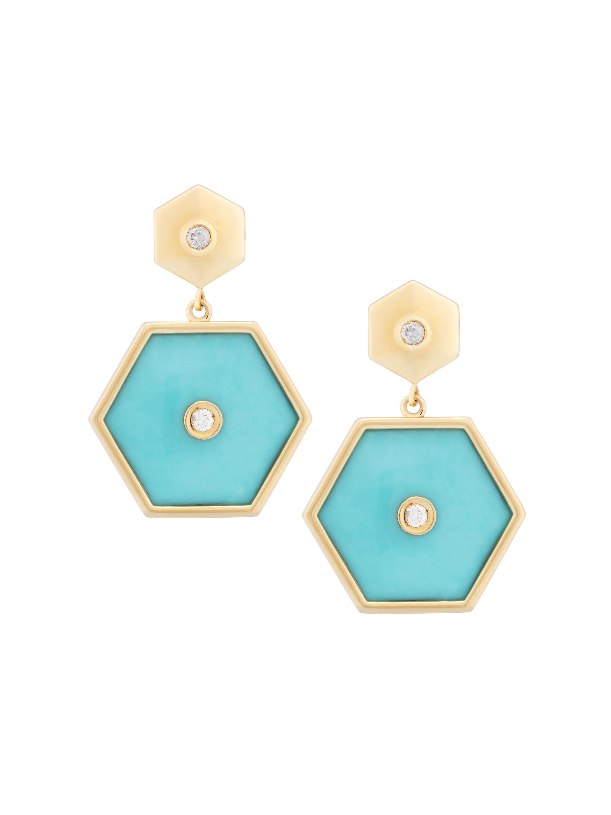 Miseno Women's Baia 18K Yellow Gold, Turquoise & 0.20 TCW Diamond Drop Earrings - Yellow Gold