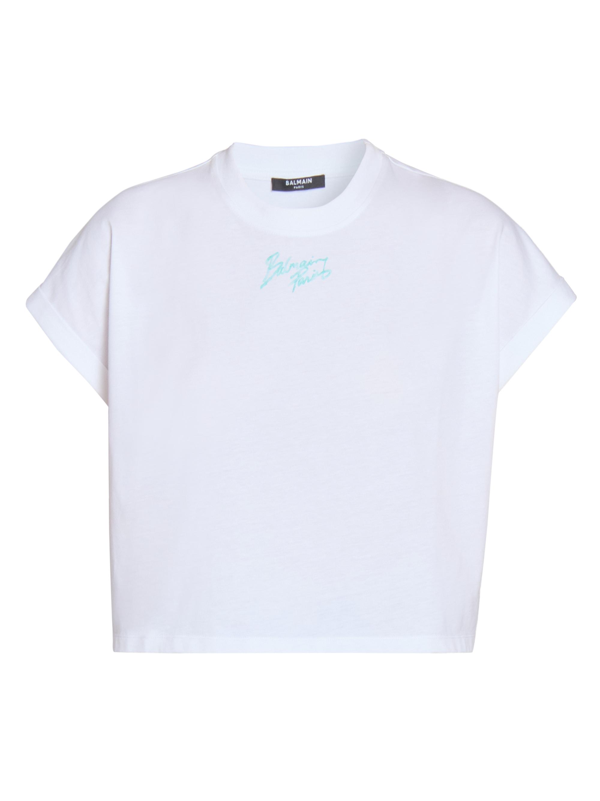Balmain Paris Logo Cropped T-Shirt | Saks Fifth Avenue
