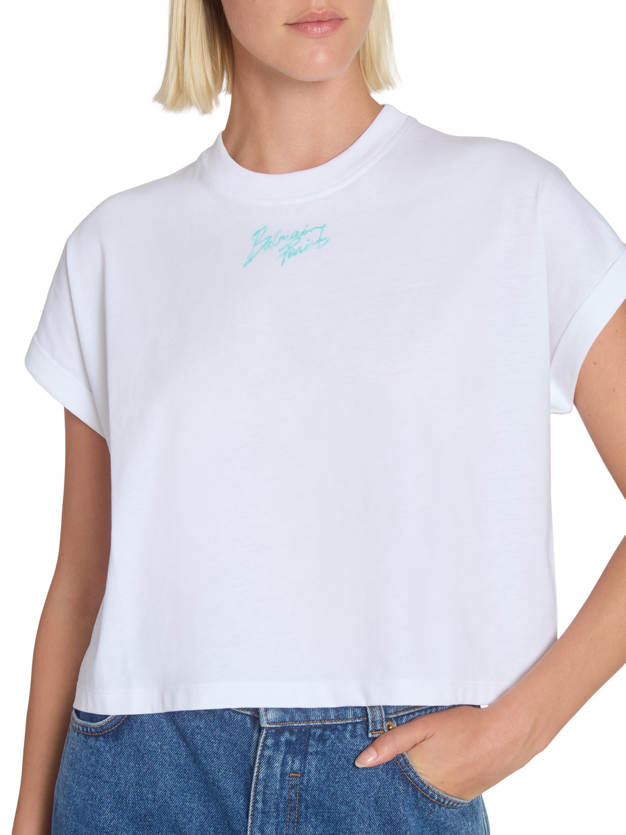 Balmain Paris Logo Cropped T-Shirt | Saks Fifth Avenue