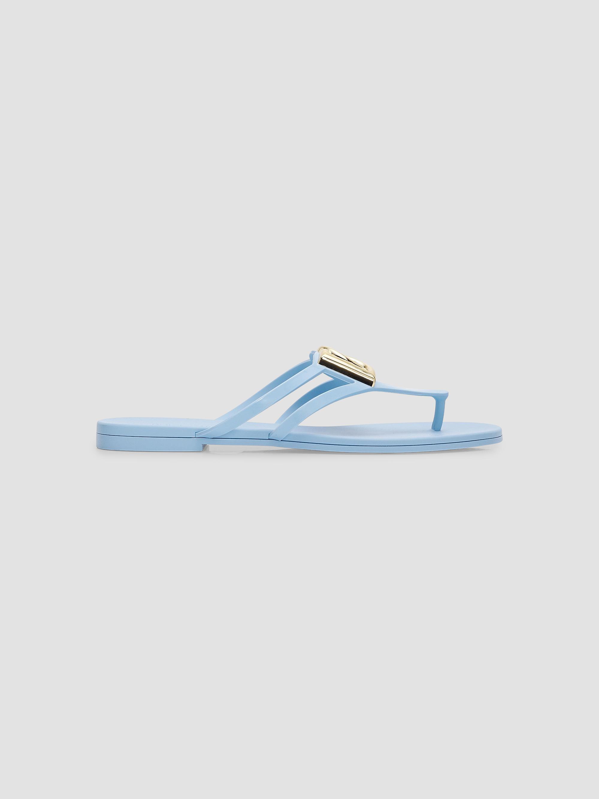 blue flat dress sandals Palm Leaf Flat Women's Sandals | Sapphire-Blue