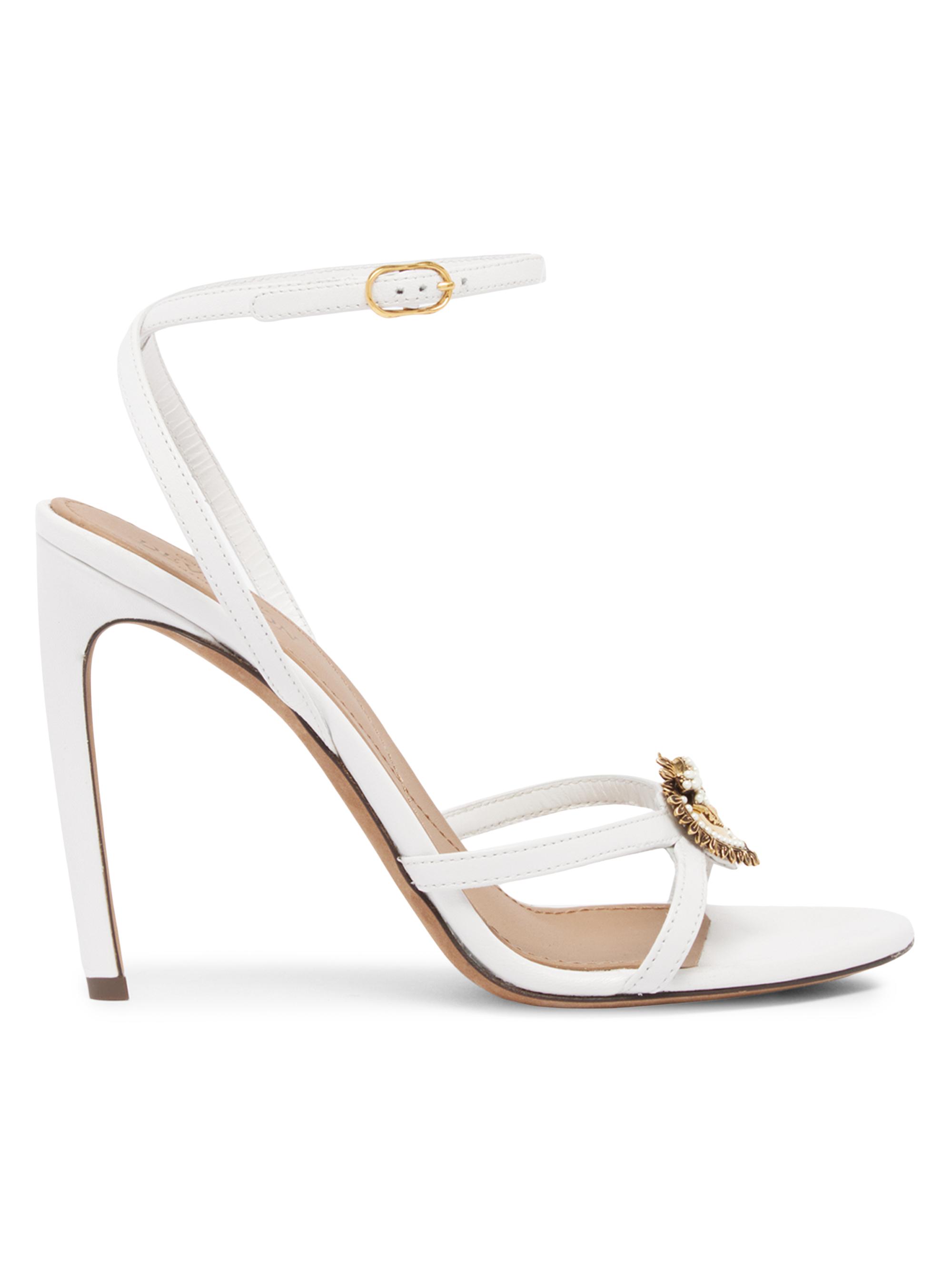 Dolce & Gabbana Women's Devotion 105MM Strappy Leather Sandals - Bianco Ottico