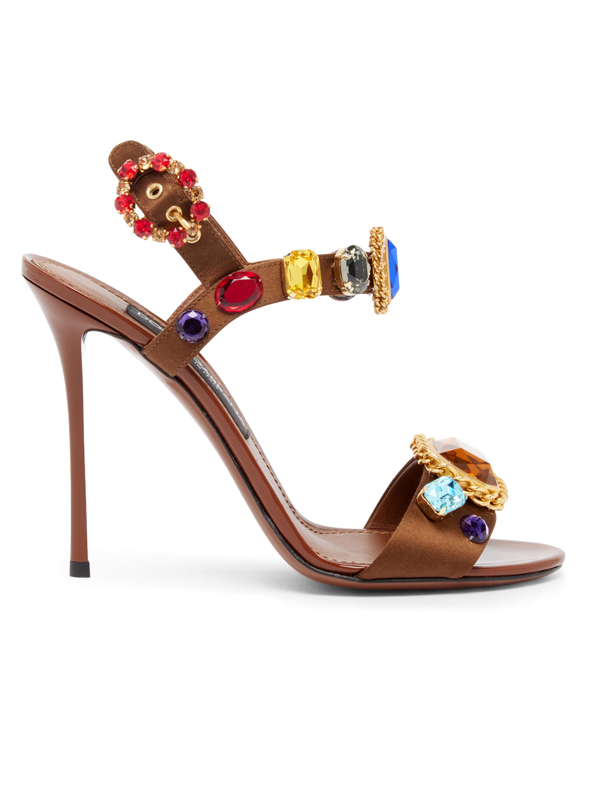 Dolce & Gabbana Women's 105MM Embellished Sandals - Rosa Arancio