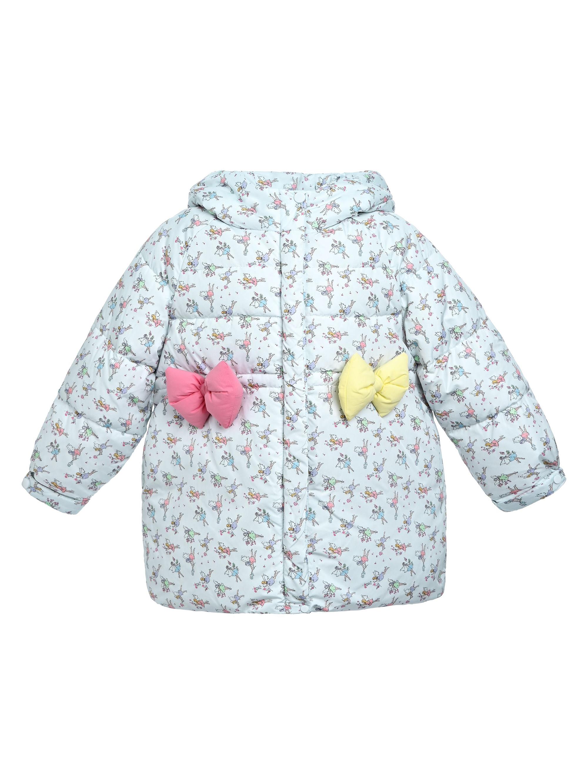 Mimi Tutu Little Girl's Floral Bow Hooded Coat - Light Blue