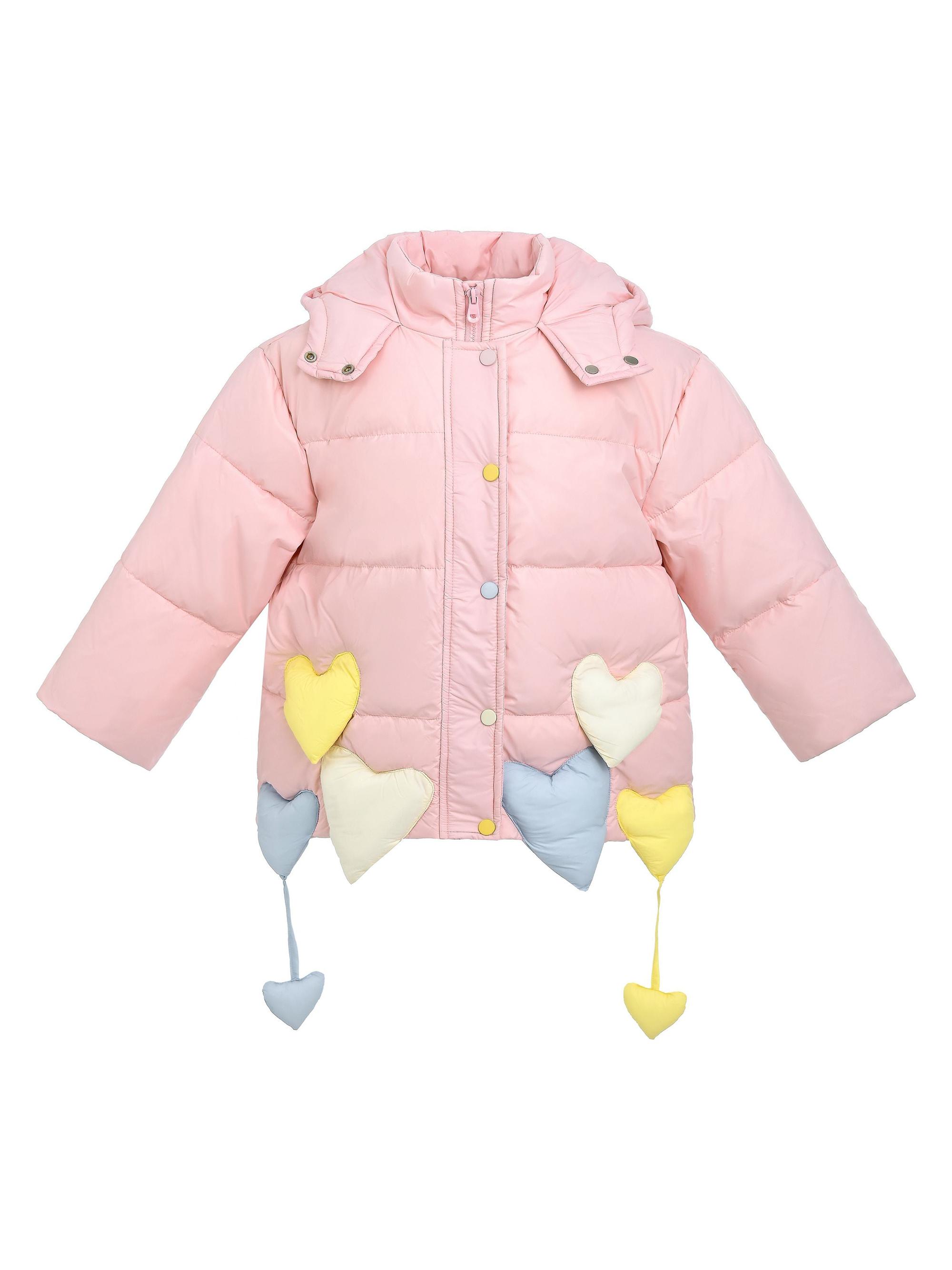 Mimi Tutu Little Girl's Heart Charm Puffer Jacket - Pink