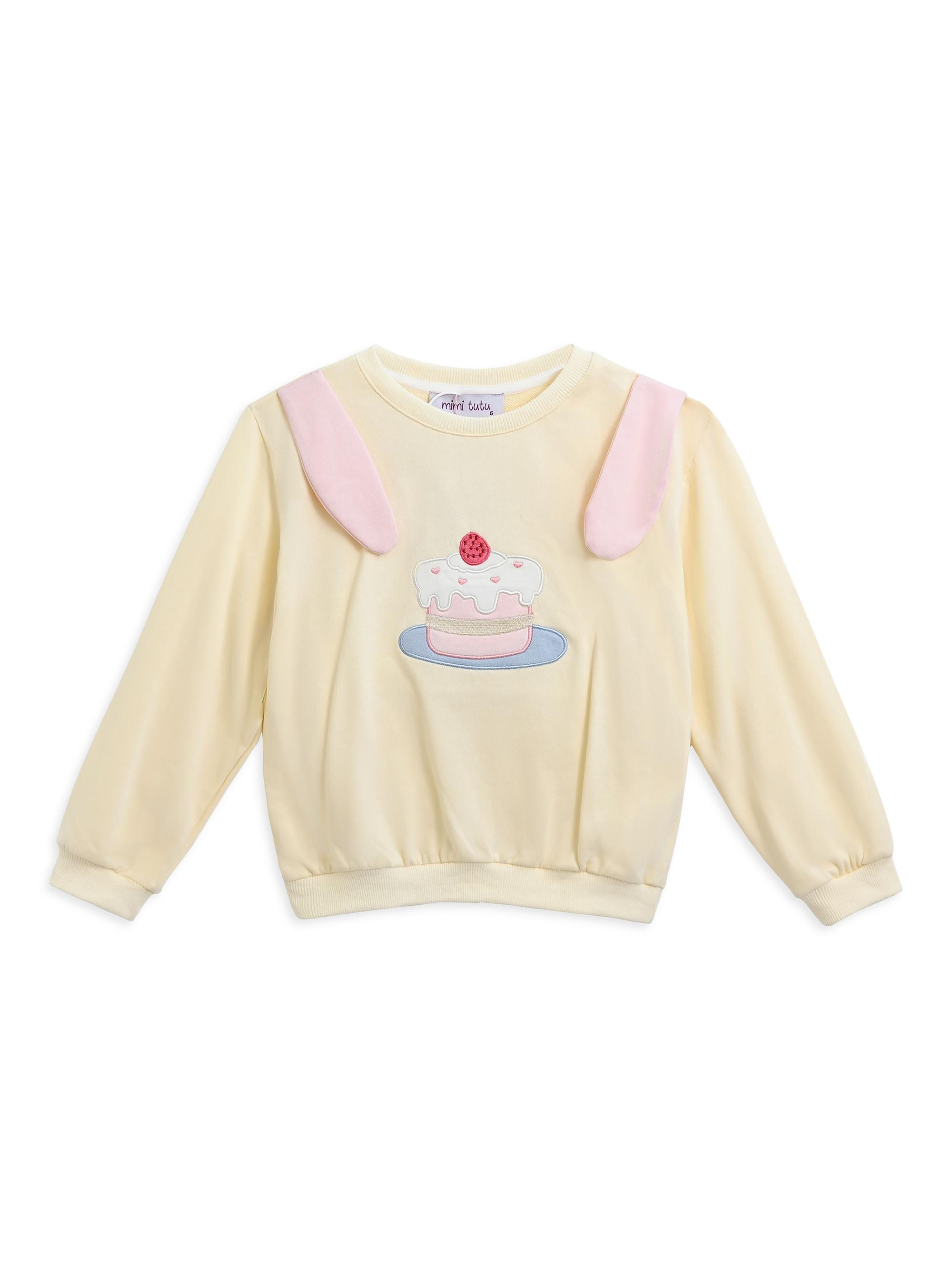 Mimi Tutu Little Girl's Bunny-Ear Sweatshirt - Cream