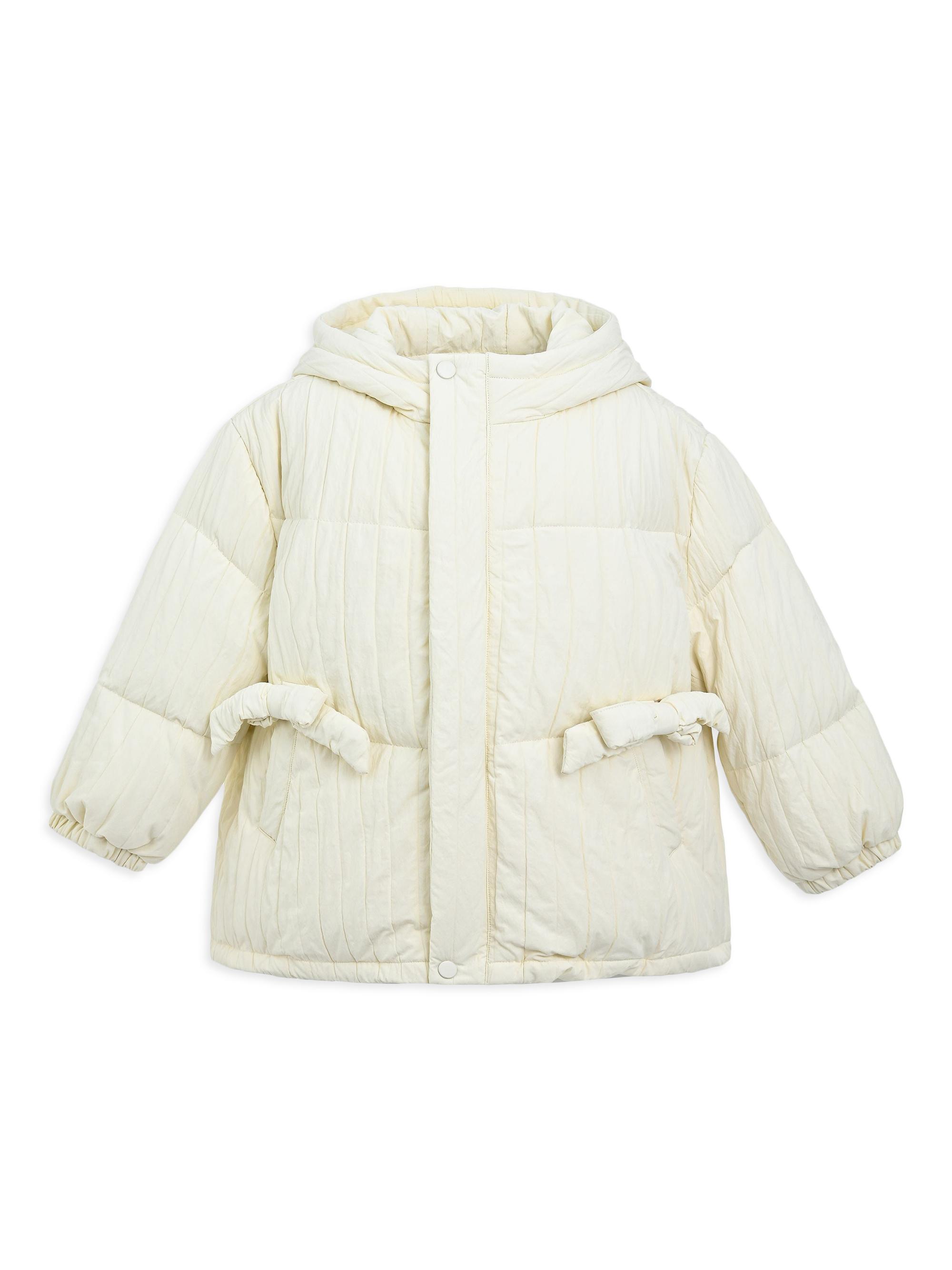 Mimi Tutu Little Girl's Bow Quilted Puffer Jacket - Cream | Thumbnail 3
