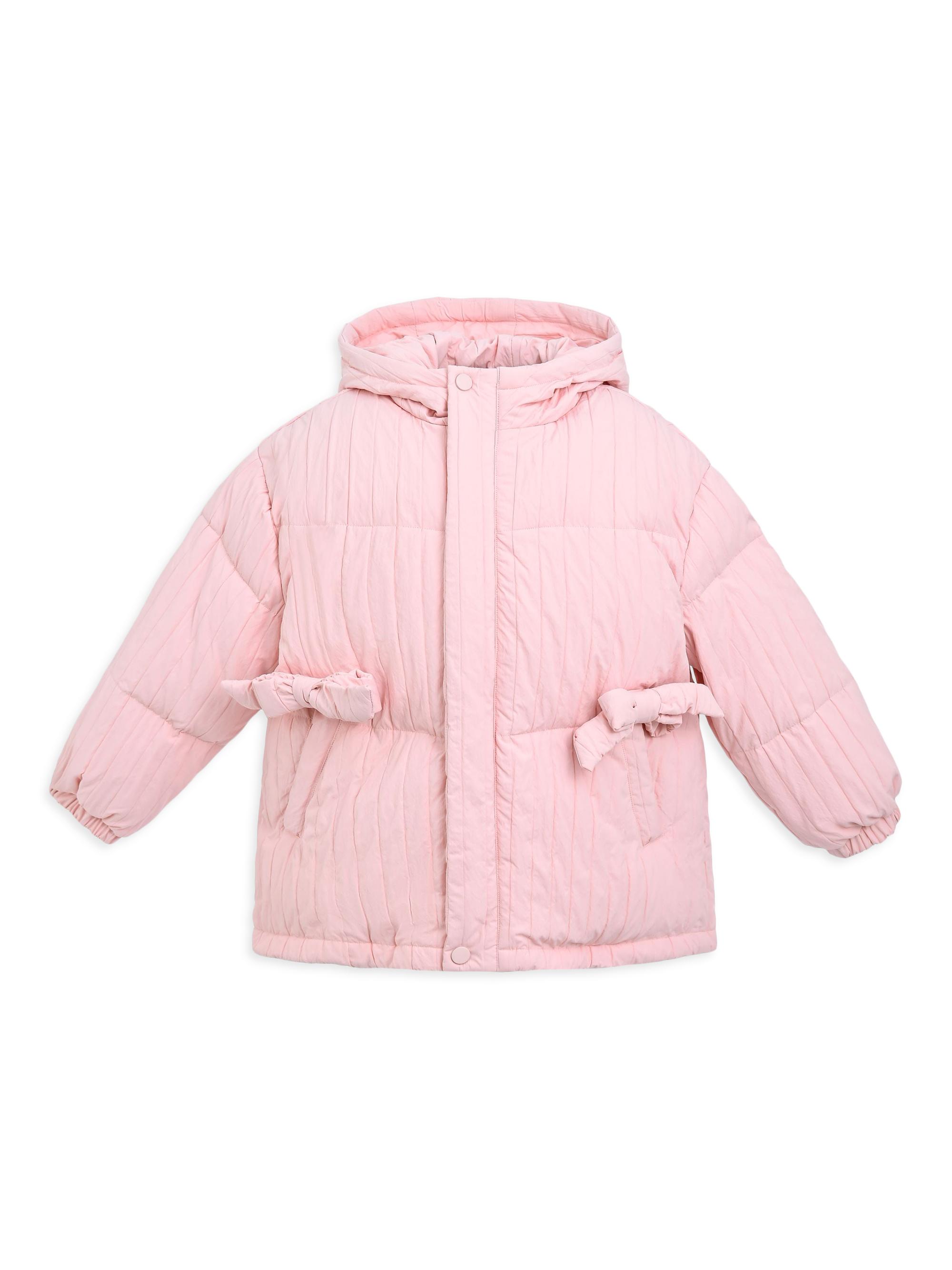 Mimi Tutu Little Girl's Bow Quilted Puffer Jacket - Pink