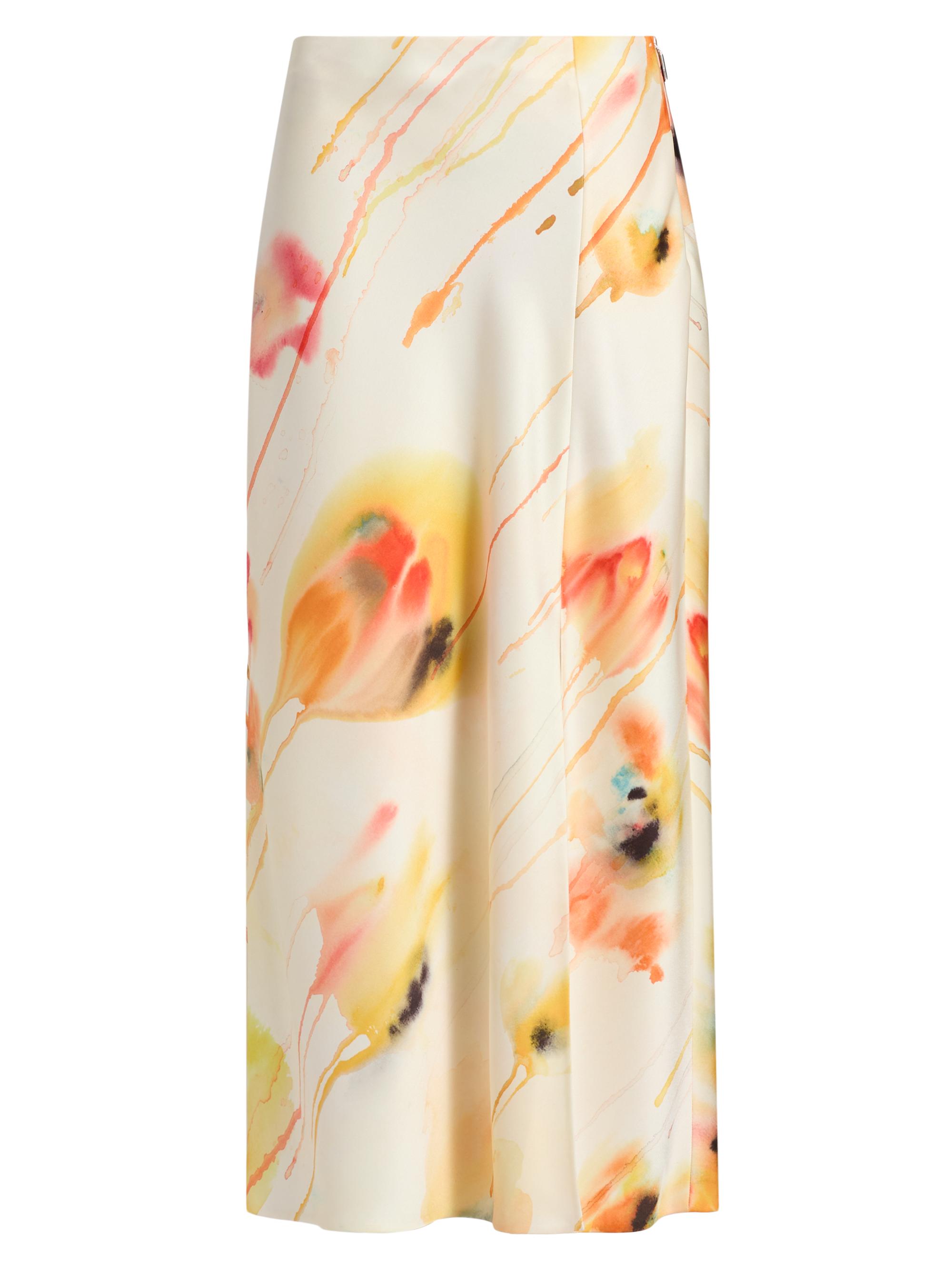 Jason Wu Collection Women's Floral Satin Midi-Skirt - Limoncello Multi