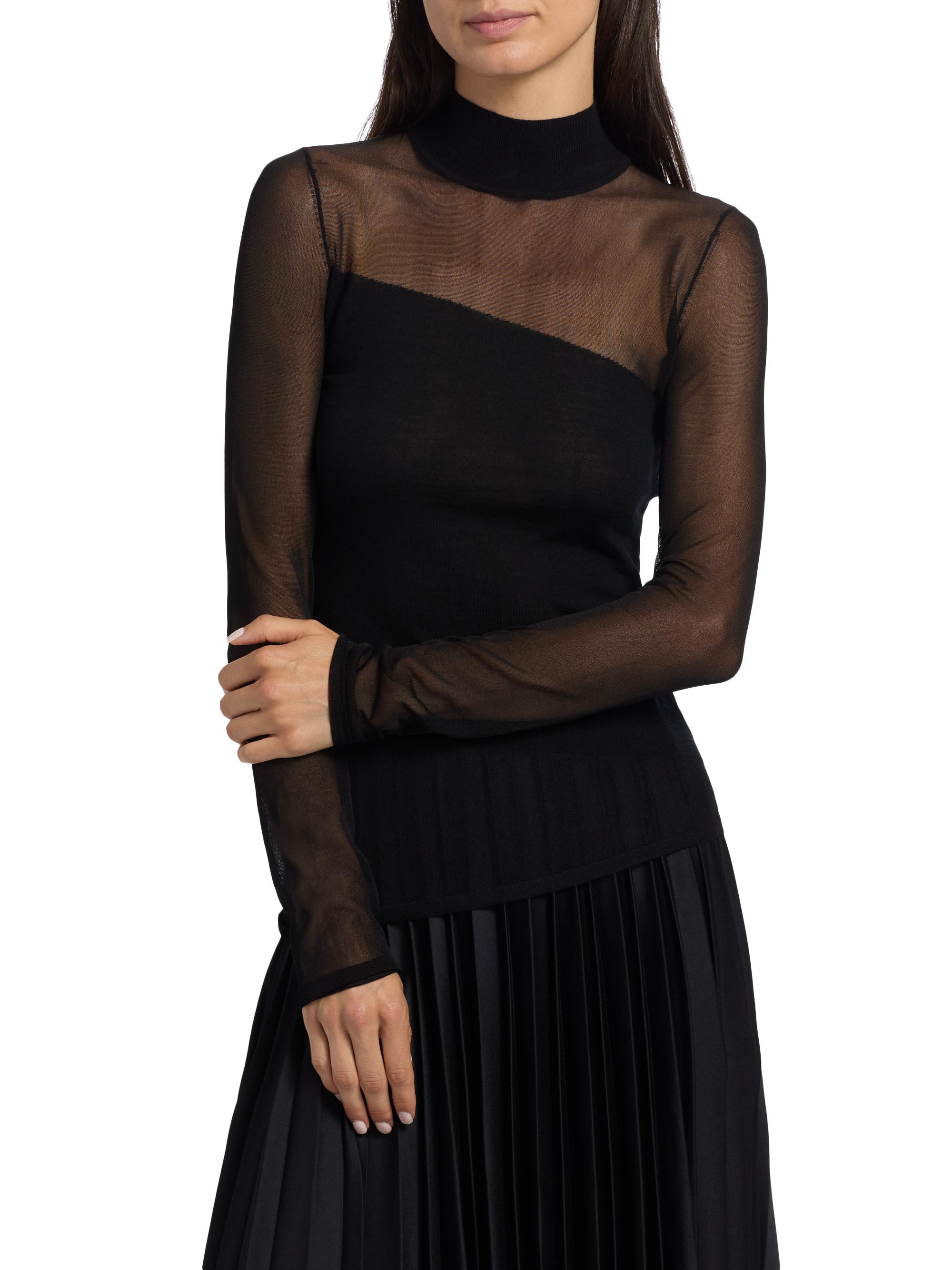 Jason Wu Collection Sheer Merino Wool Asymmetric Top | Saks Fifth Avenue