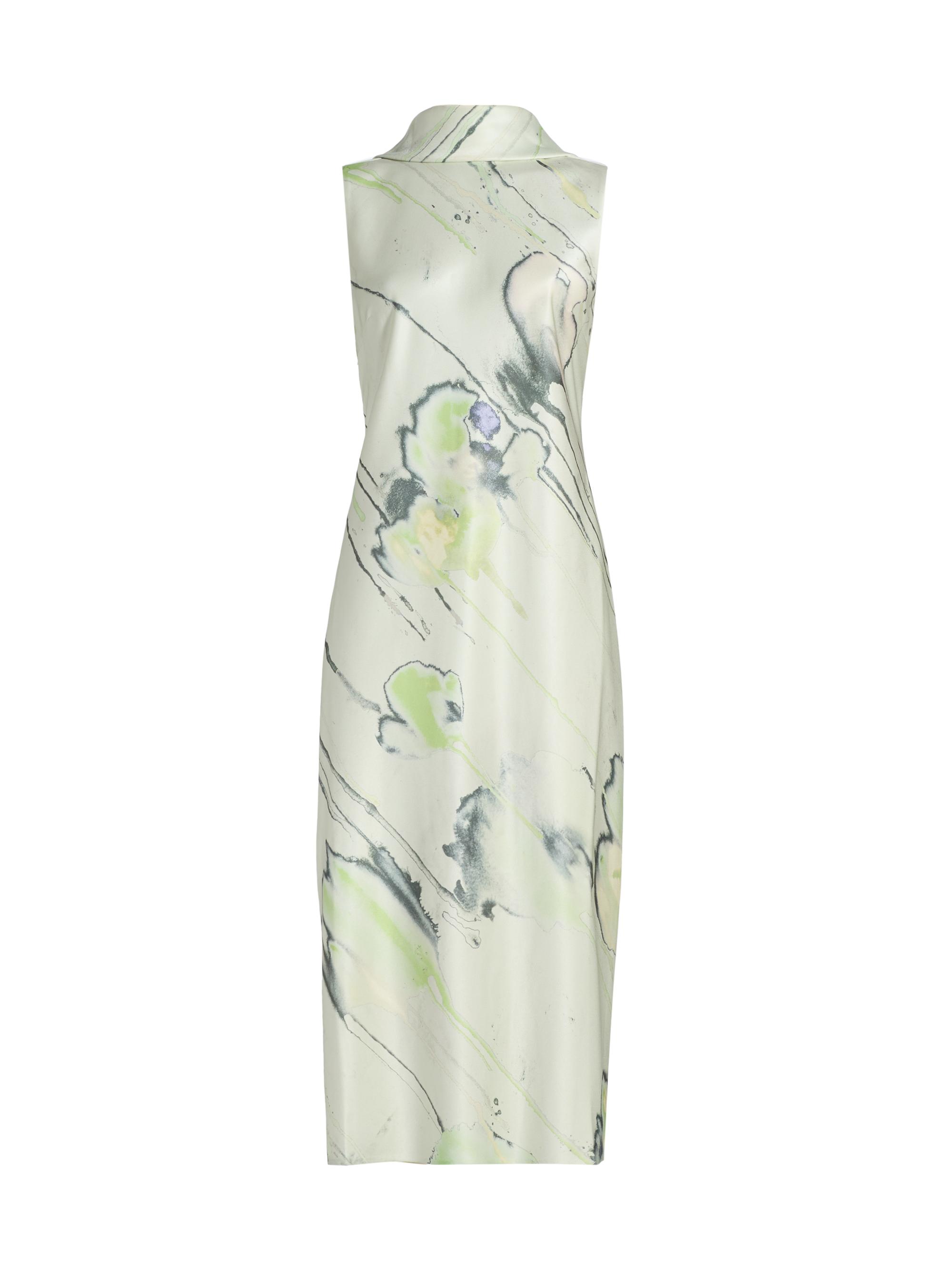 Jason Wu Collection Women's Watercolor Floral Bias-Cut Scarf Midi-Dress - Light Jade Multi