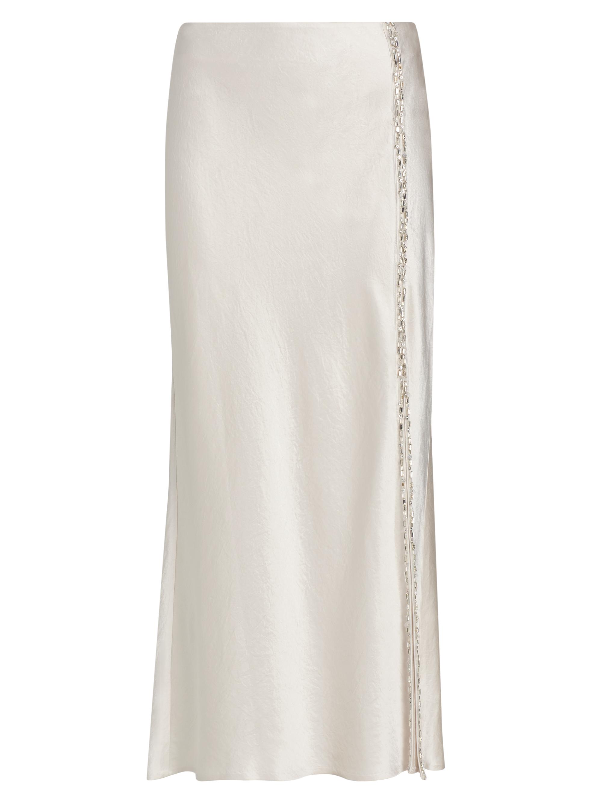 Jason Wu Collection Women's Embellished Washed-Twill Bias Midi-Skirt - Oyster