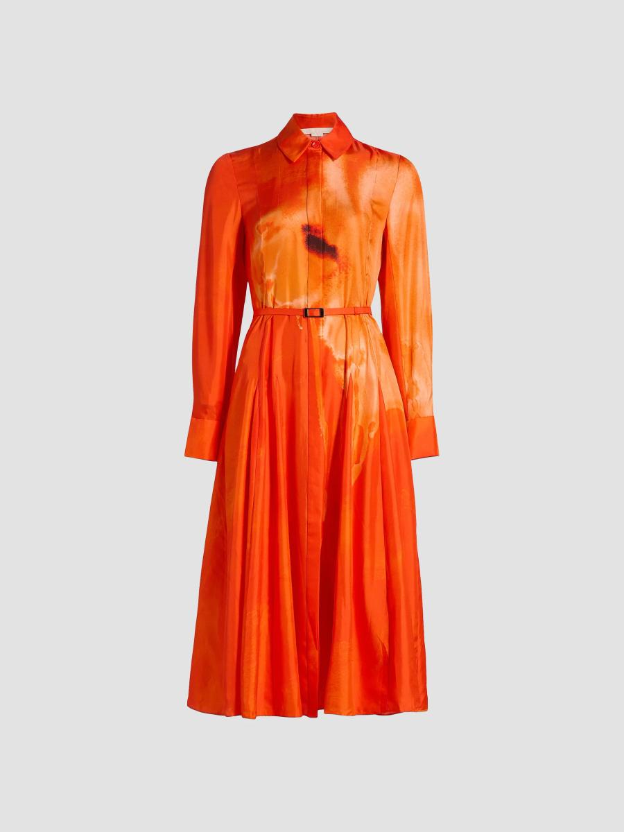 Jason Wu Collection Watercolor Floral Silk Pleated Shirtdress | Saks ...
