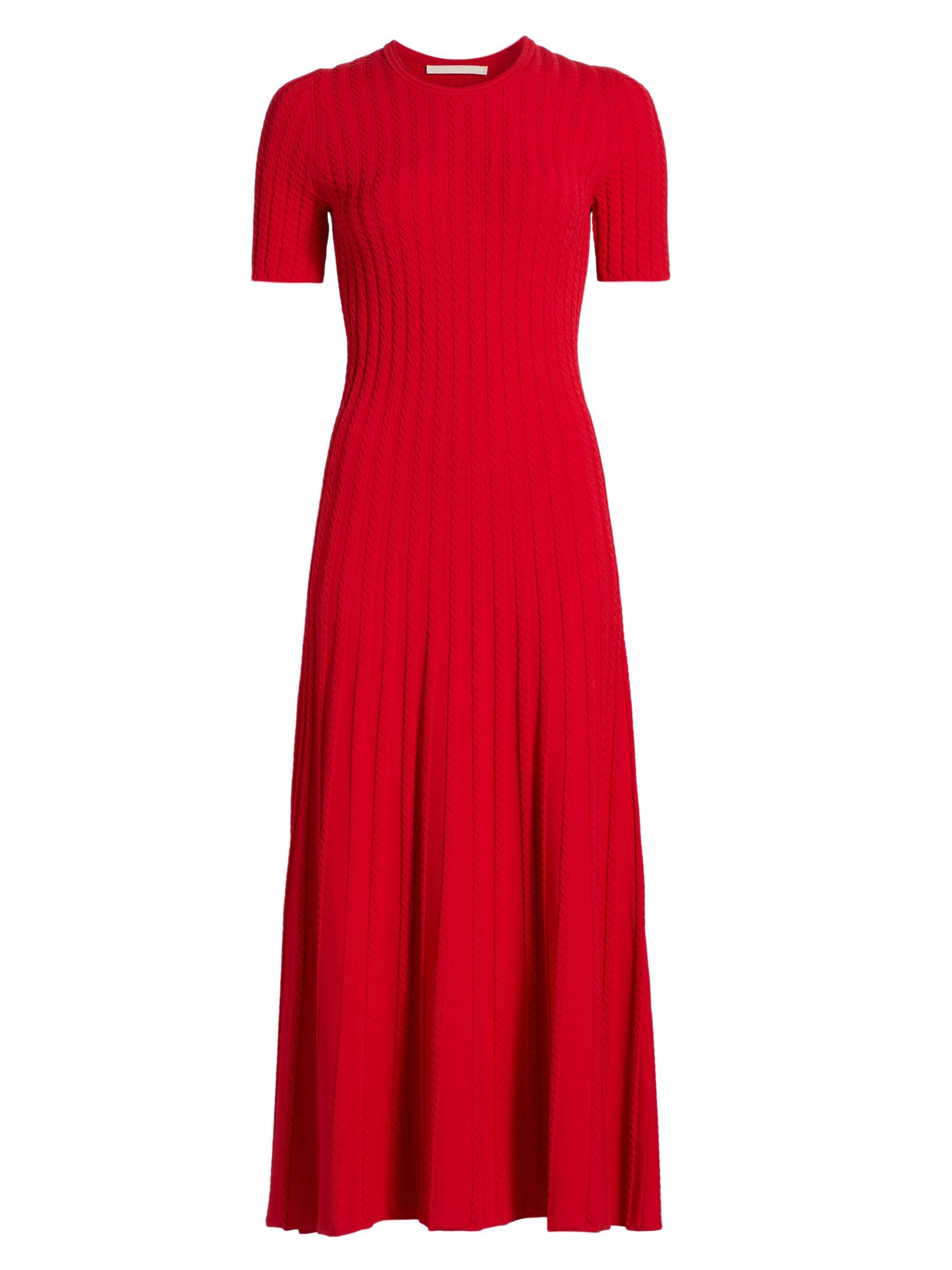 Jason Wu Collection Women's Cable-Stitch Short-Sleeve Sweaterdress - Papaya