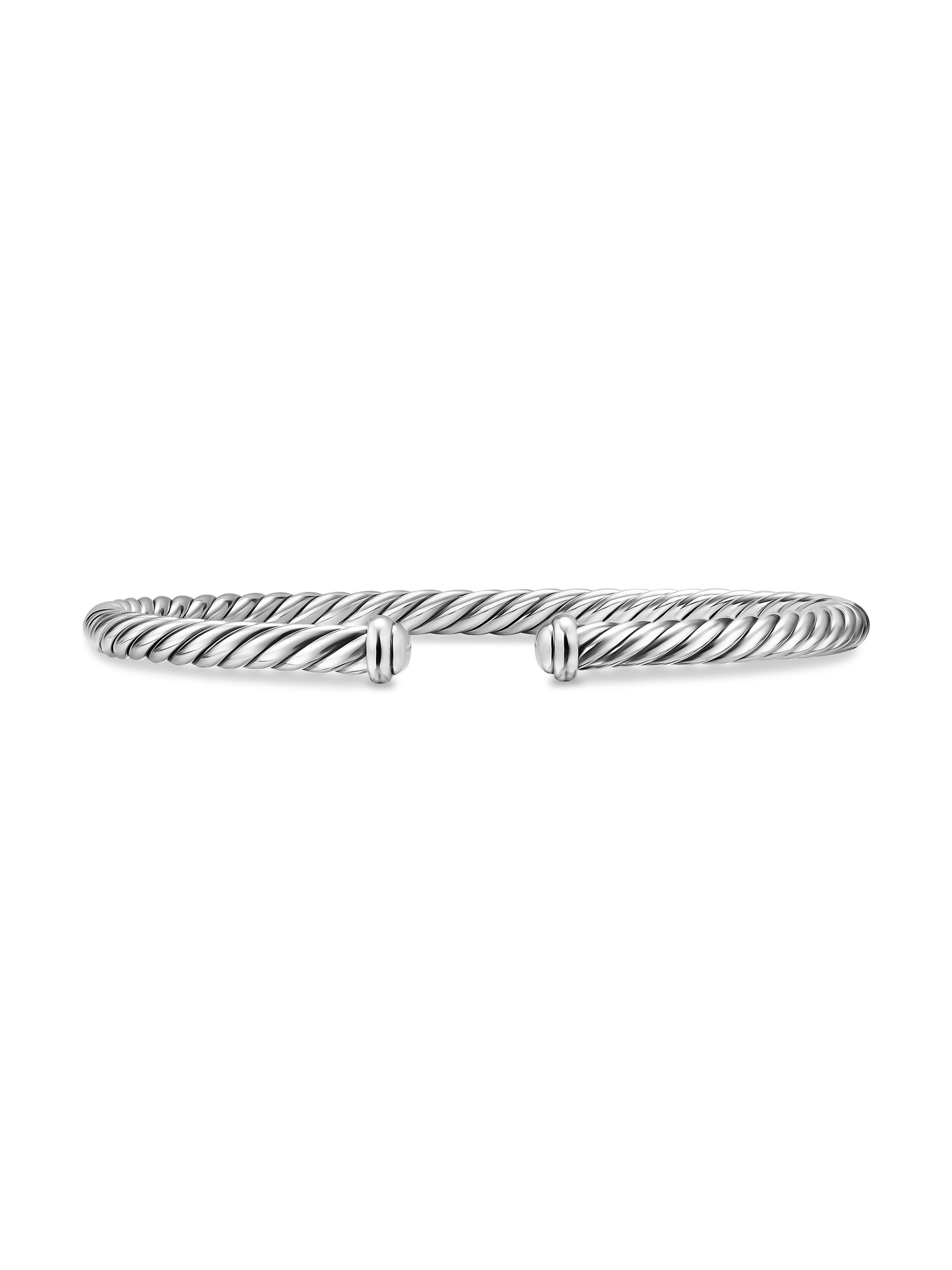 David Yurman Women's Cable Flex Bracelet in Sterling Silver, 4MM - Silver