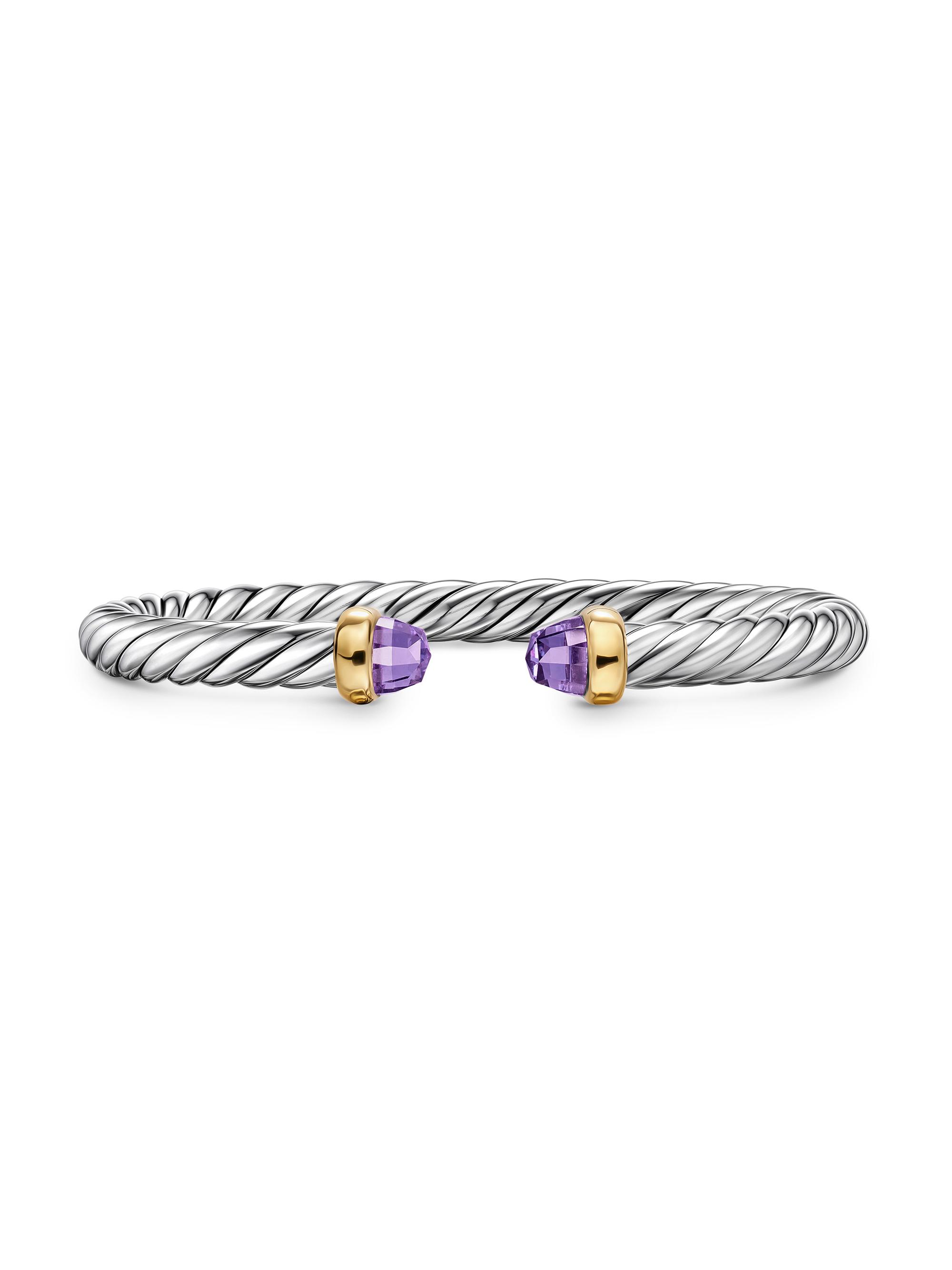 David Yurman Women's Cable Flex Bracelet in Sterling Silver - Amethyst