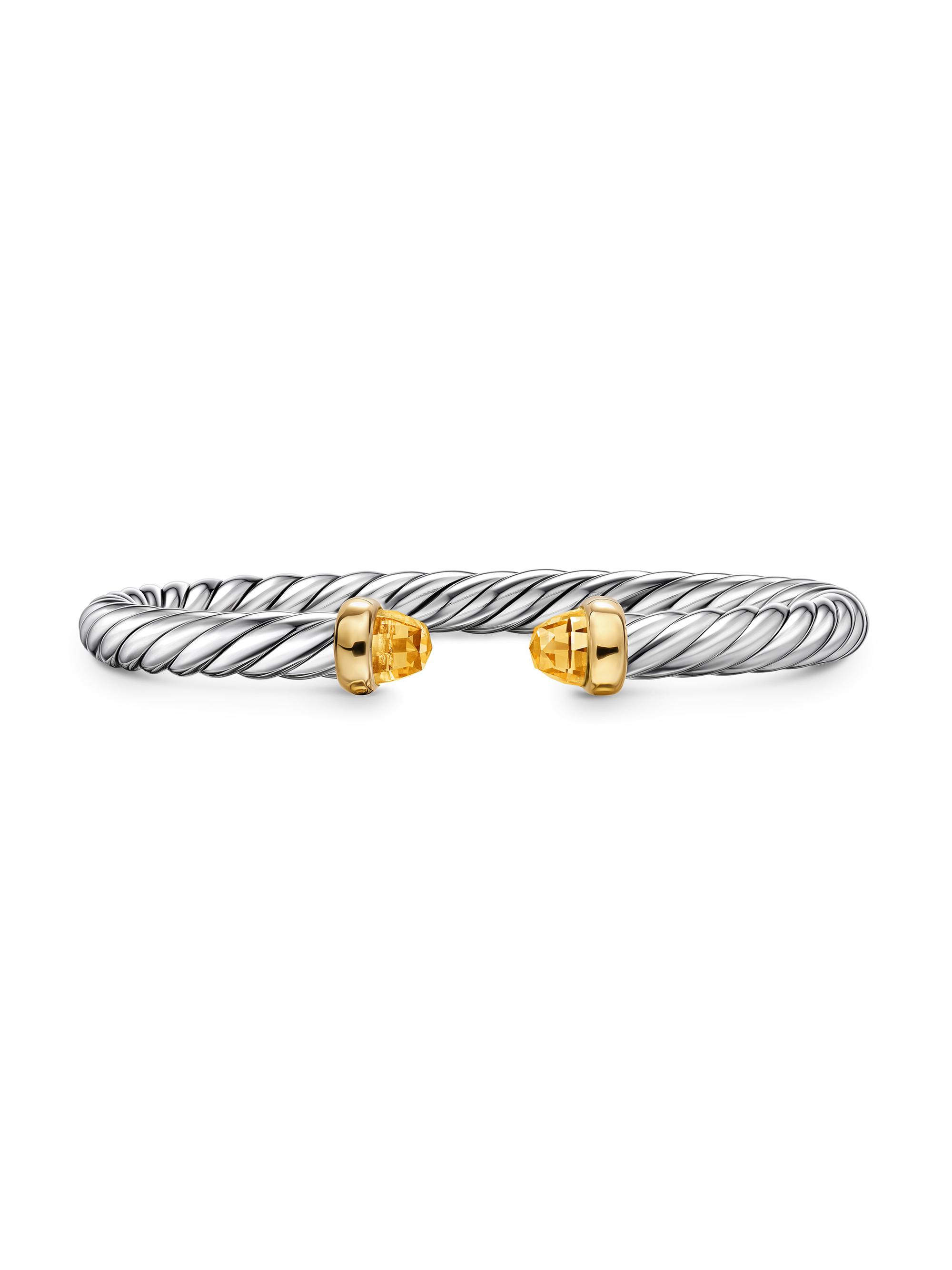 David Yurman Women's Cable Flex Bracelet in Sterling Silver - Citrine