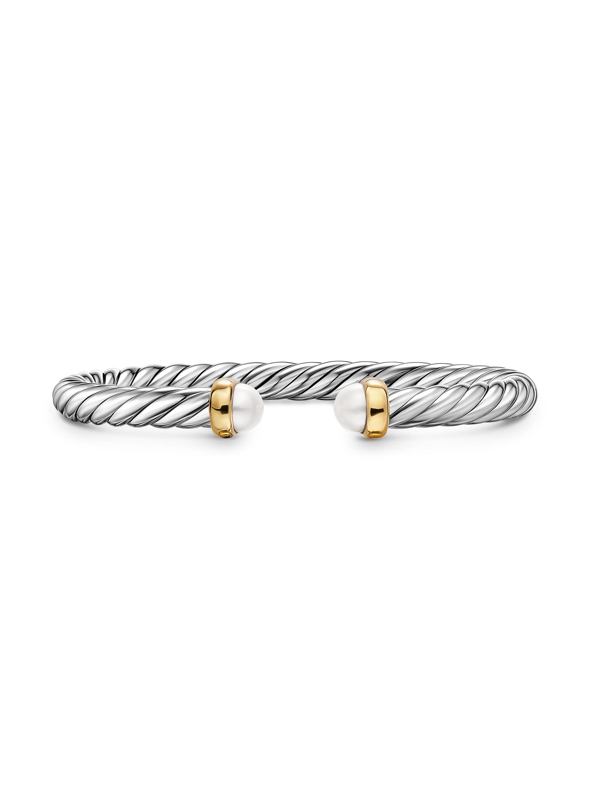 David Yurman Women's Cable Flex Bracelet in Sterling Silver - Pearl