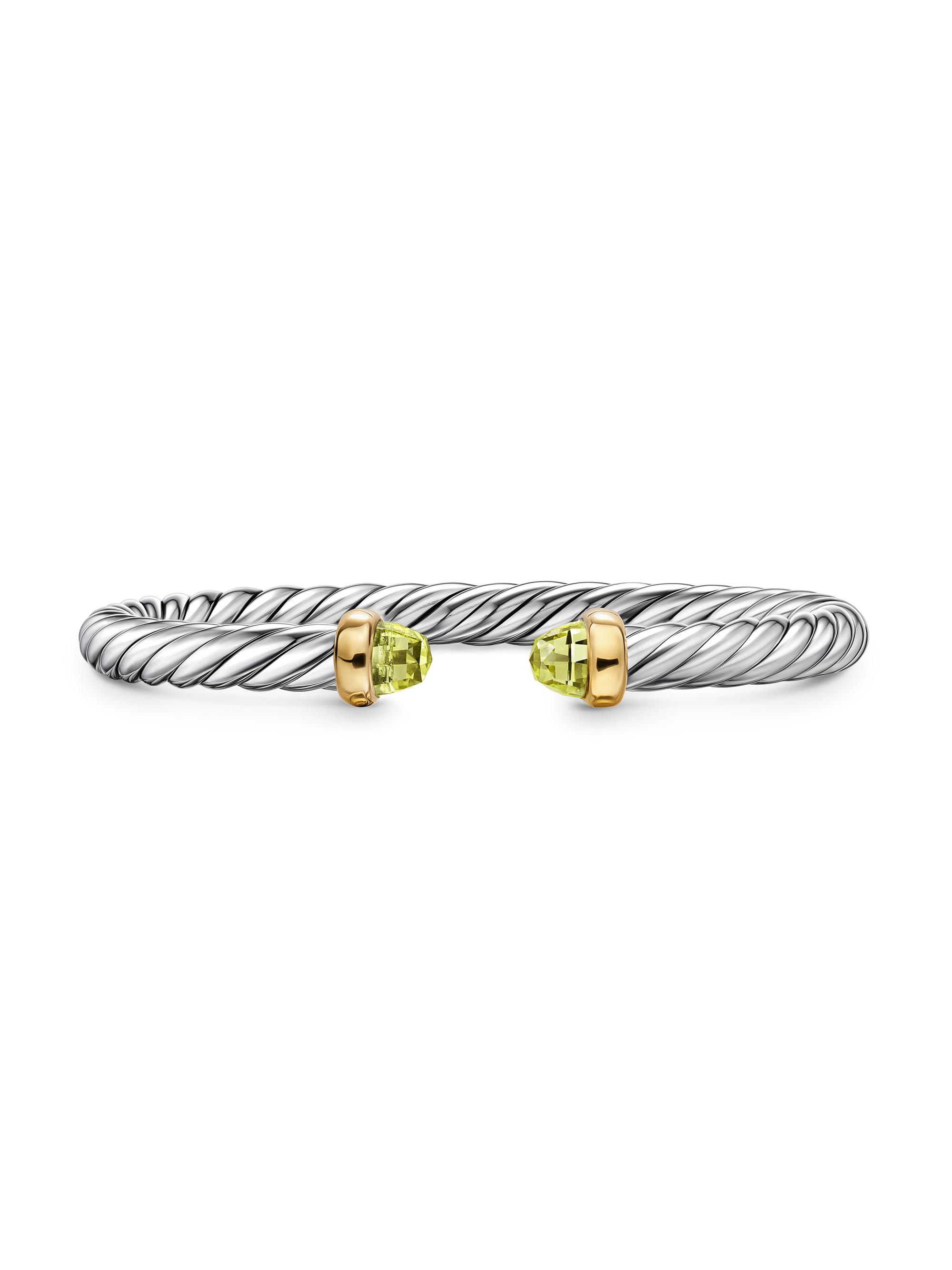 David Yurman Women's Cable Flex Bracelet in Sterling Silver - Peridot