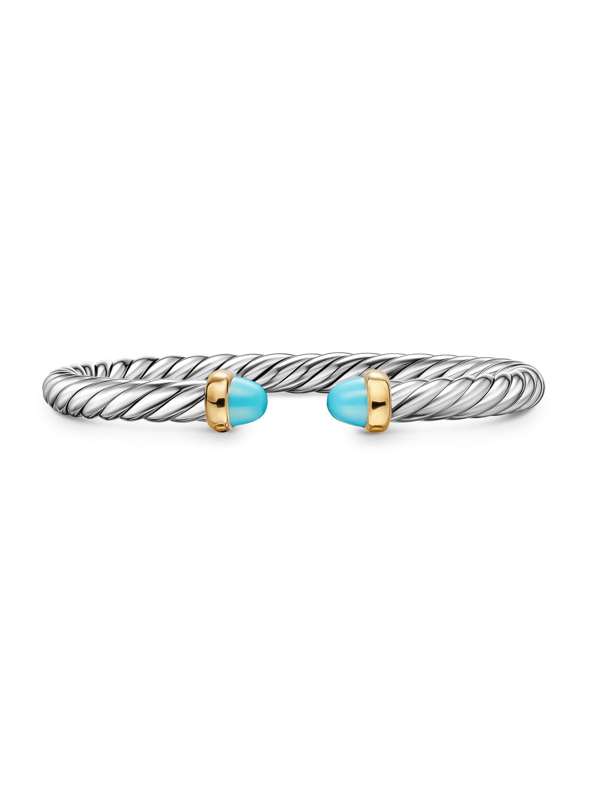 David Yurman Women's Cable Flex Bracelet in Sterling Silver - Reconstituted Turquoise
