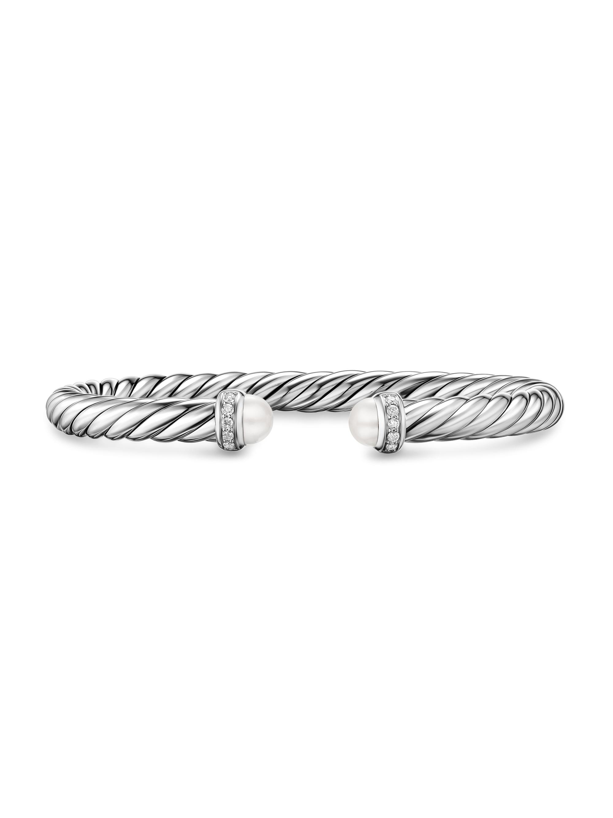 David Yurman Women's Cable Flex Bracelet in Sterling Silver - Pearl