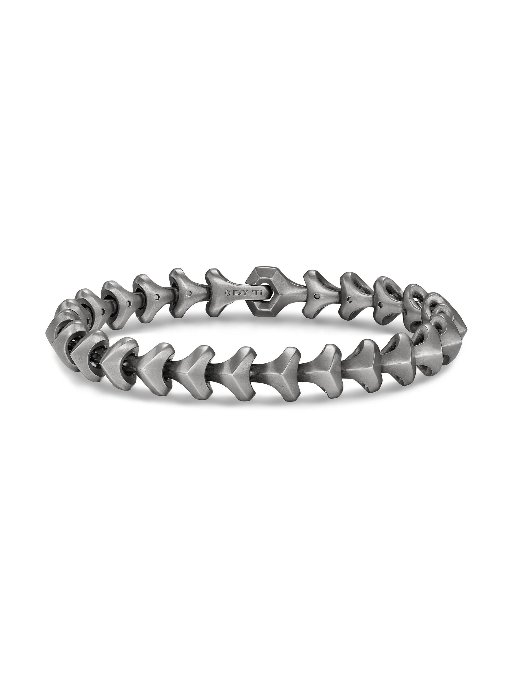 David Yurman Men's Armory Link Bracelet in Anthracite Titanium, 9.5MM - Silver