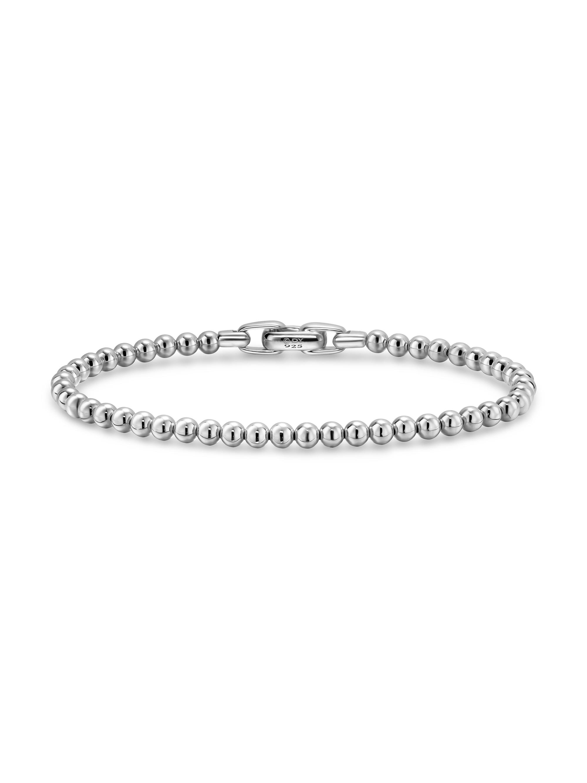 David Yurman Men's Spiritual Beads Metal Bead Bracelet in Sterling Silver, 4MM - Silver