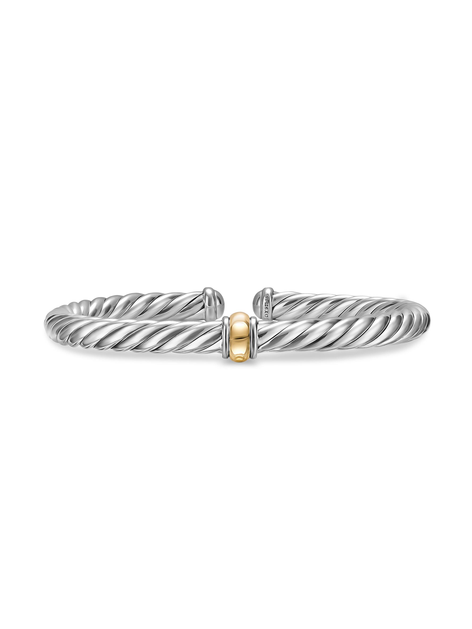 David Yurman Women's Cable Flex Center Station Bracelet in Sterling Silver - Silver