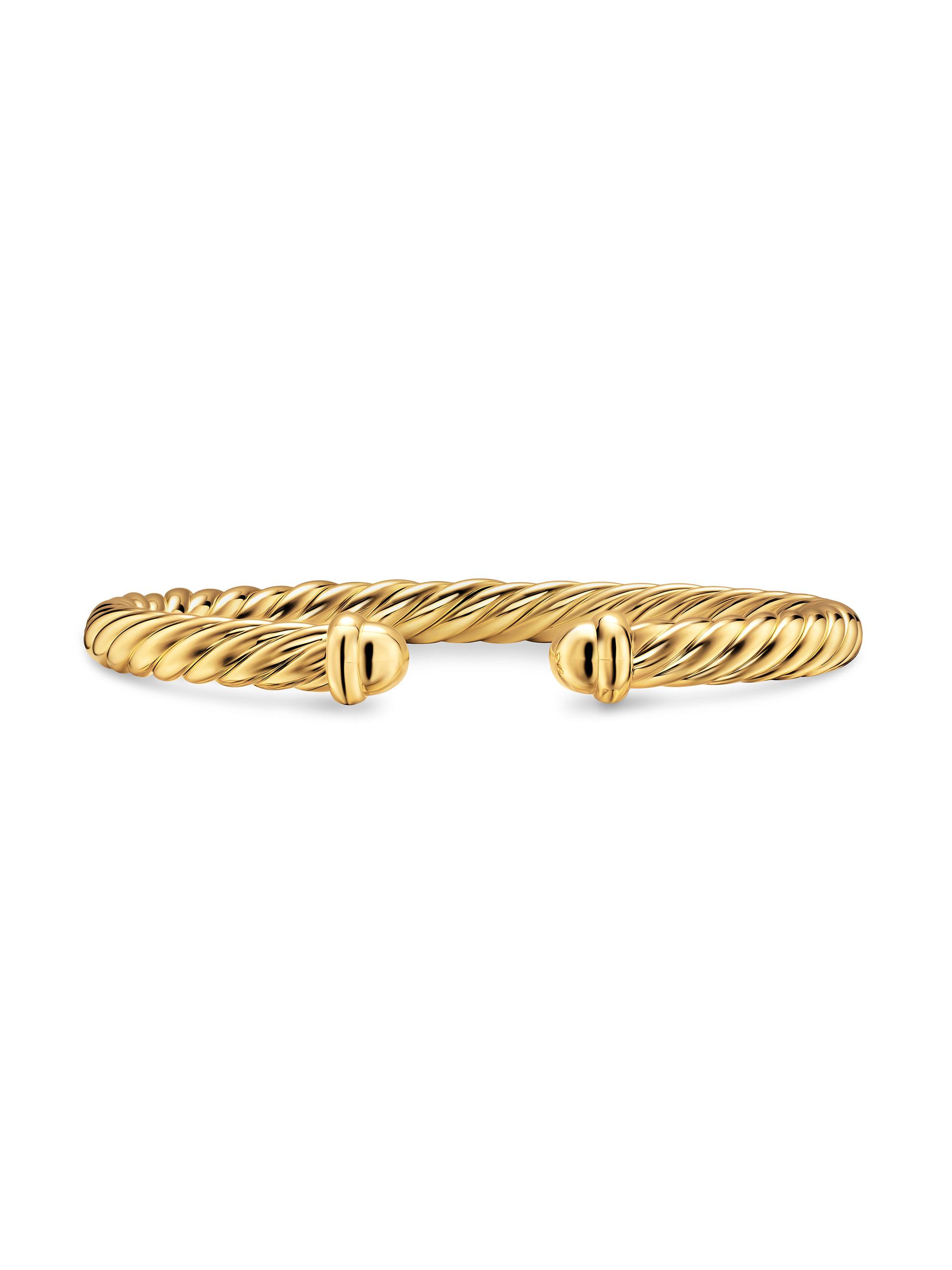 David Yurman Women's Cablespira Flex Bracelet in 18K Yellow Gold, 6MM - Gold