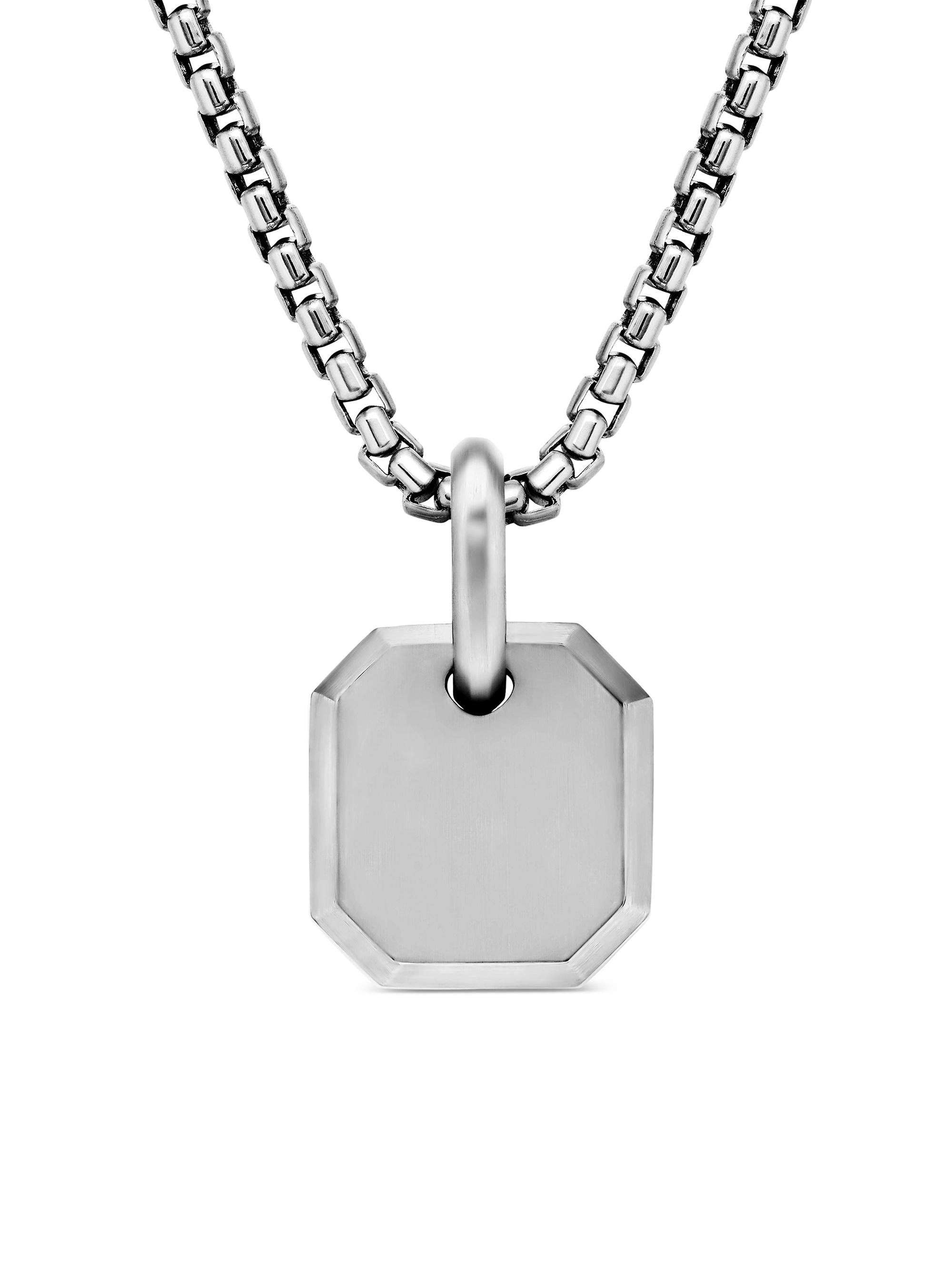 David Yurman Men's Octagonal Amulet in Sterling Silver, 15MM - Silver
