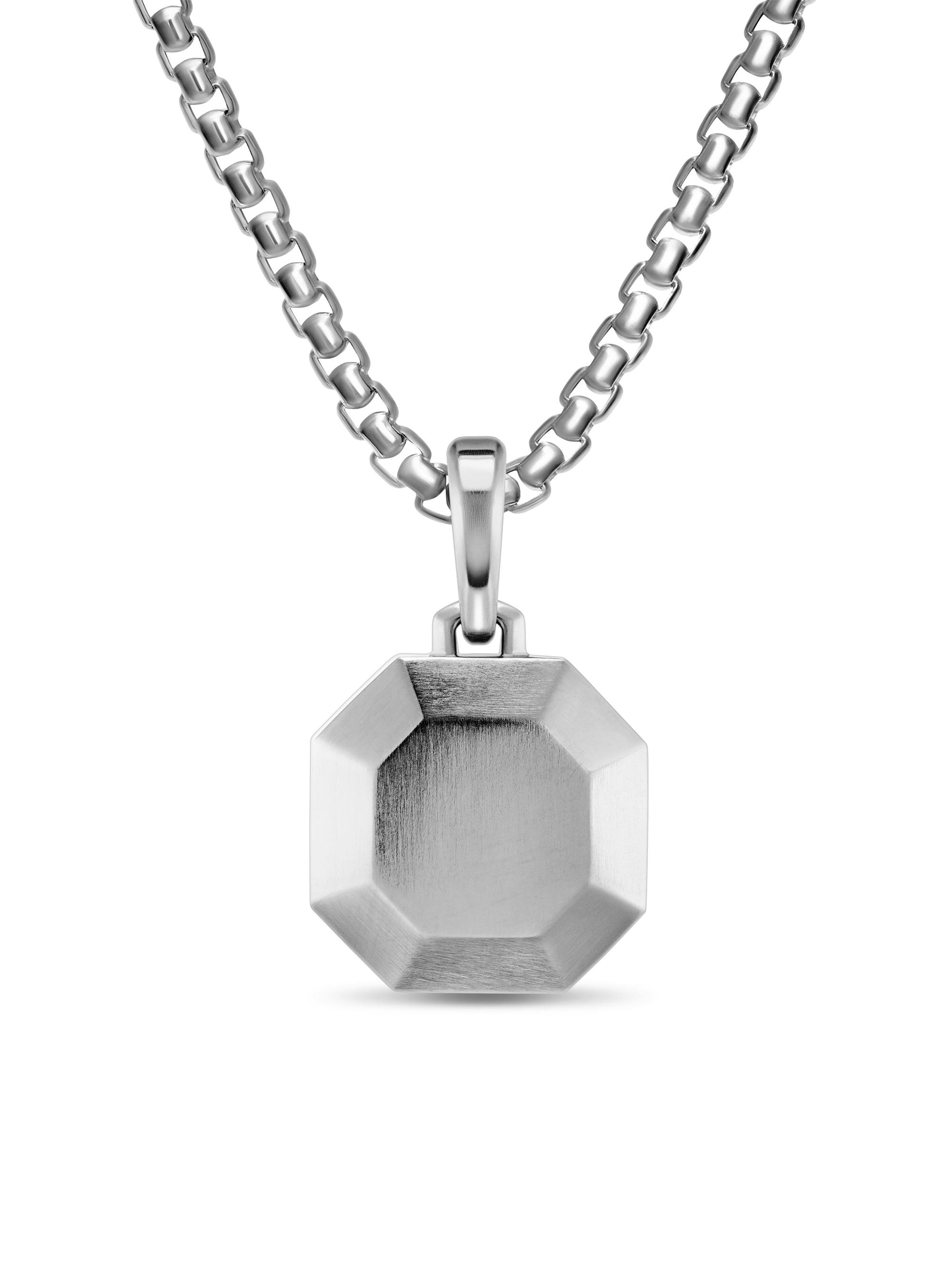 David Yurman Men's Faceted Amulet in Sterling Silver, 16MM - Silver