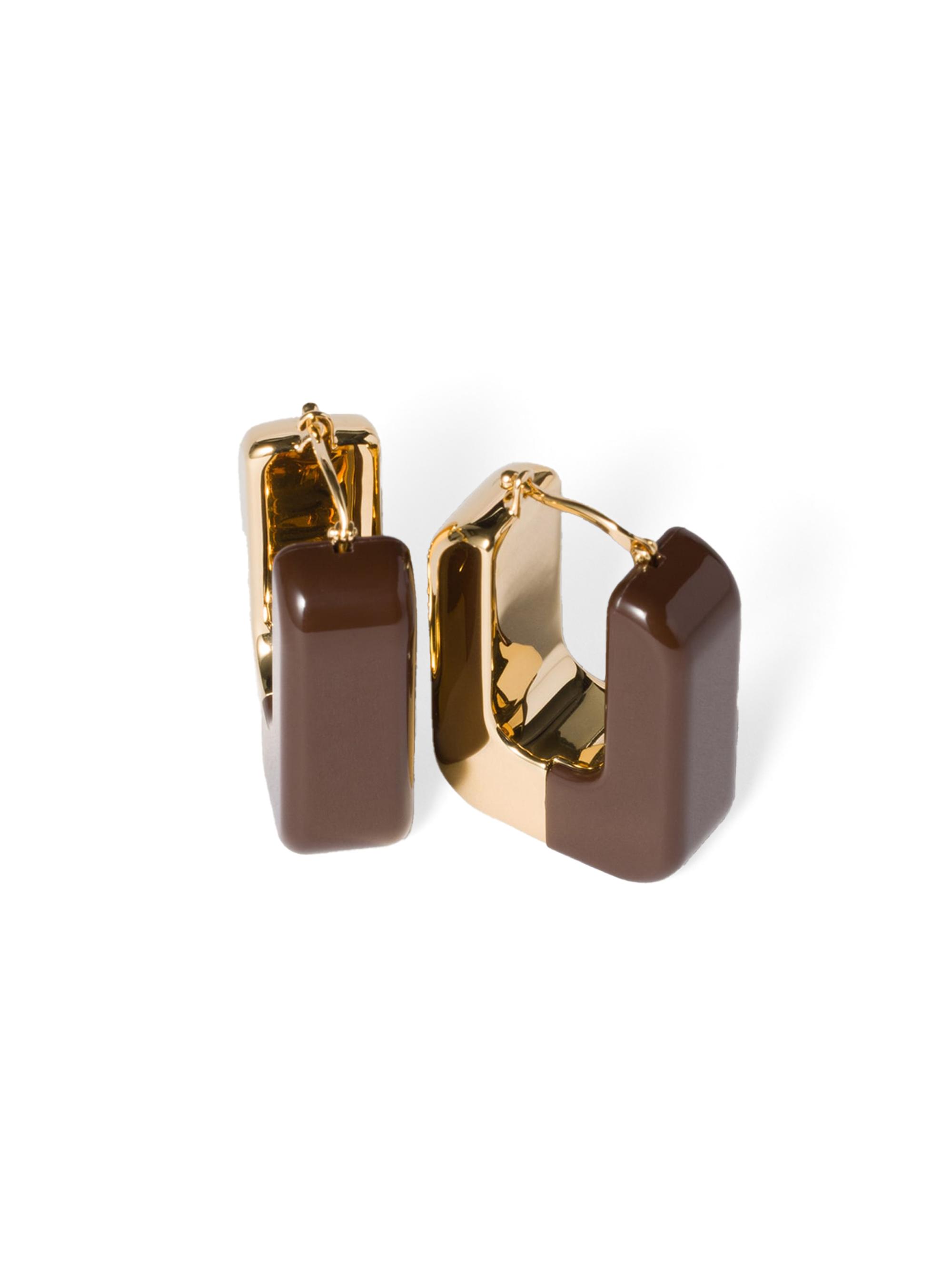 Miu Miu Women's Enameled Metal Earrings - Brown - Women's Jewelry And Watches