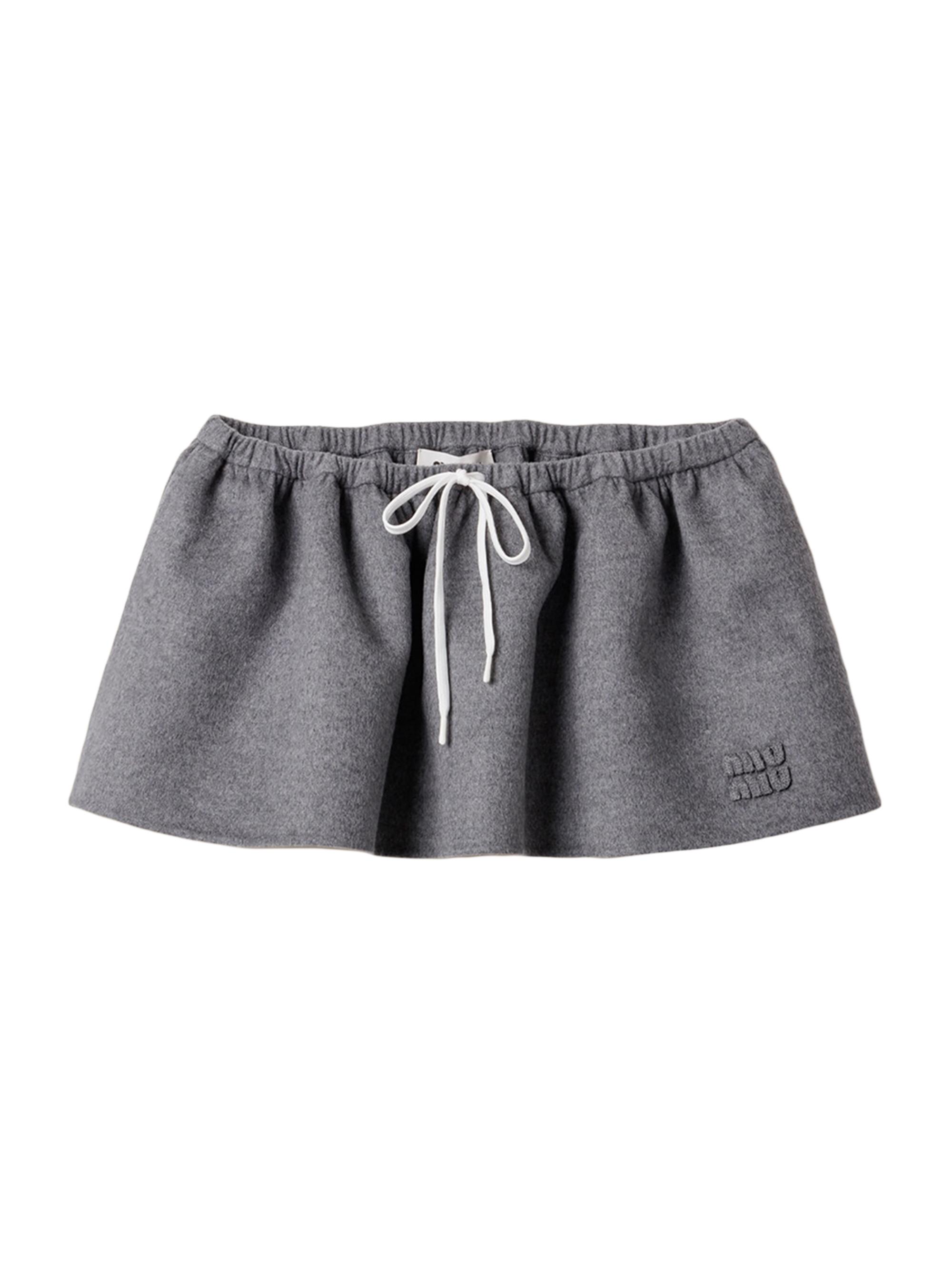 Miu Miu Women's Double Cashmere Mini-Skirt - Grey