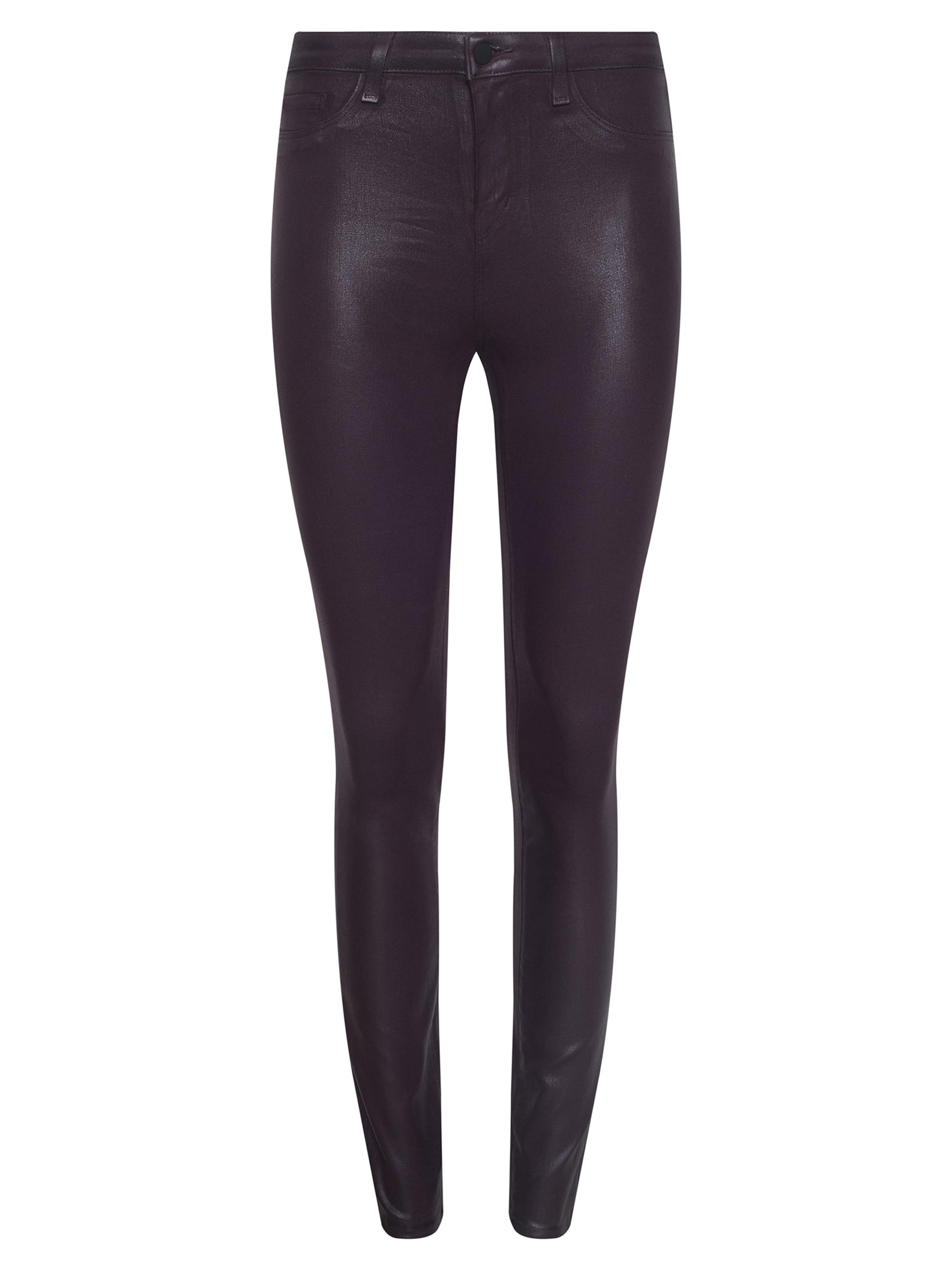 L'AGENCE Women's Marguerite Coated High-Rise Pants - Dark Malbec Coated