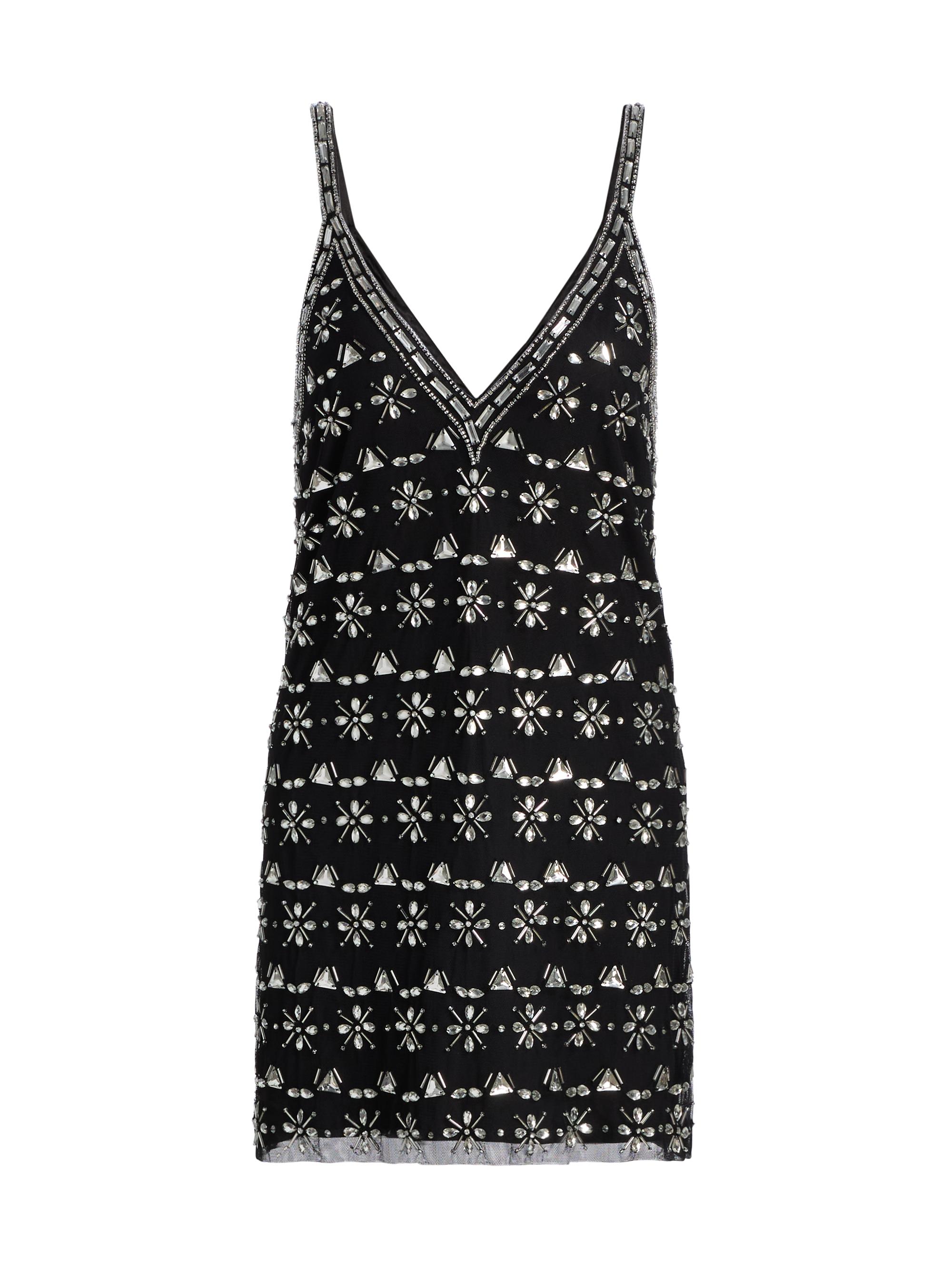 Ramy Brook Women's Lynda Beaded V-Neck Minidress - Black