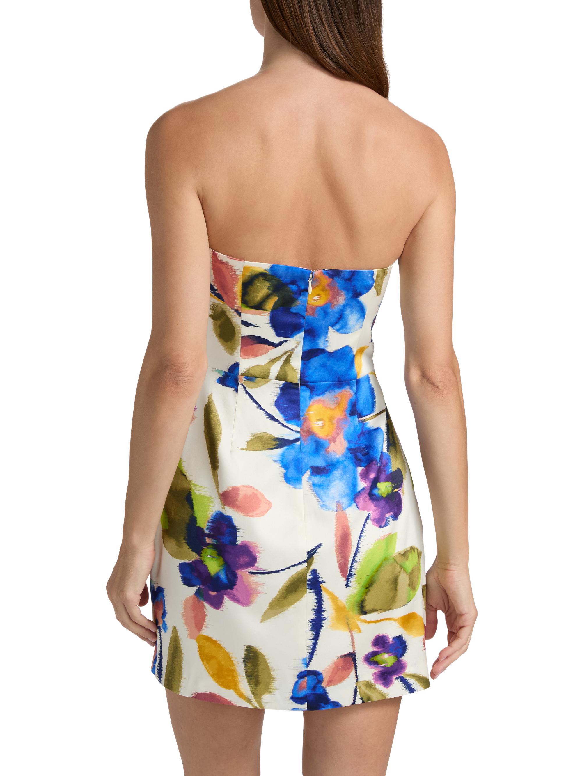Ramy Brook Women's Orion Strapless Satin Minidress -  Floral Silk | Thumbnail 5