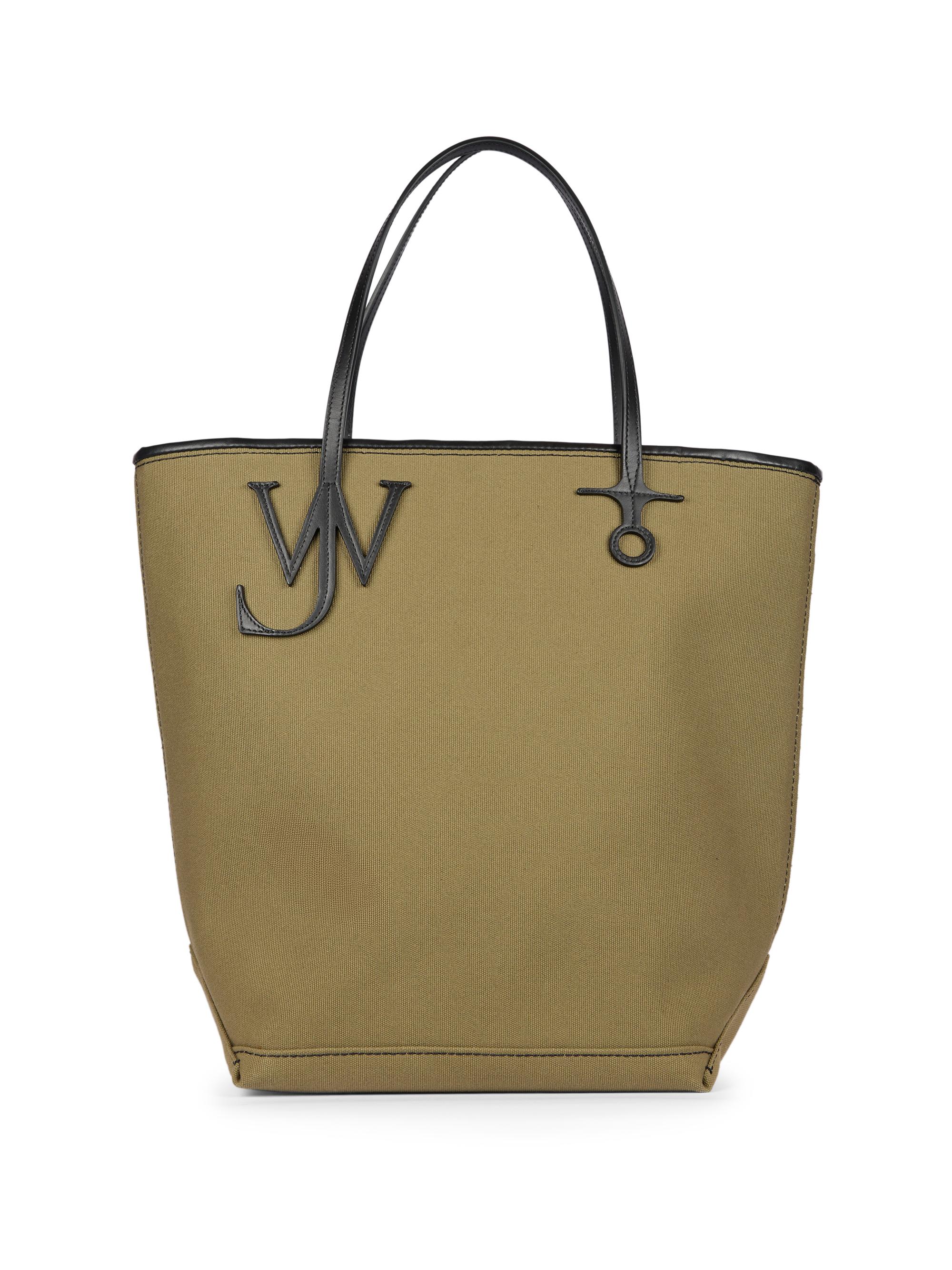 JW Anderson Women's Tall Anchor Logo Cotton Tote Bag - Khaki Black