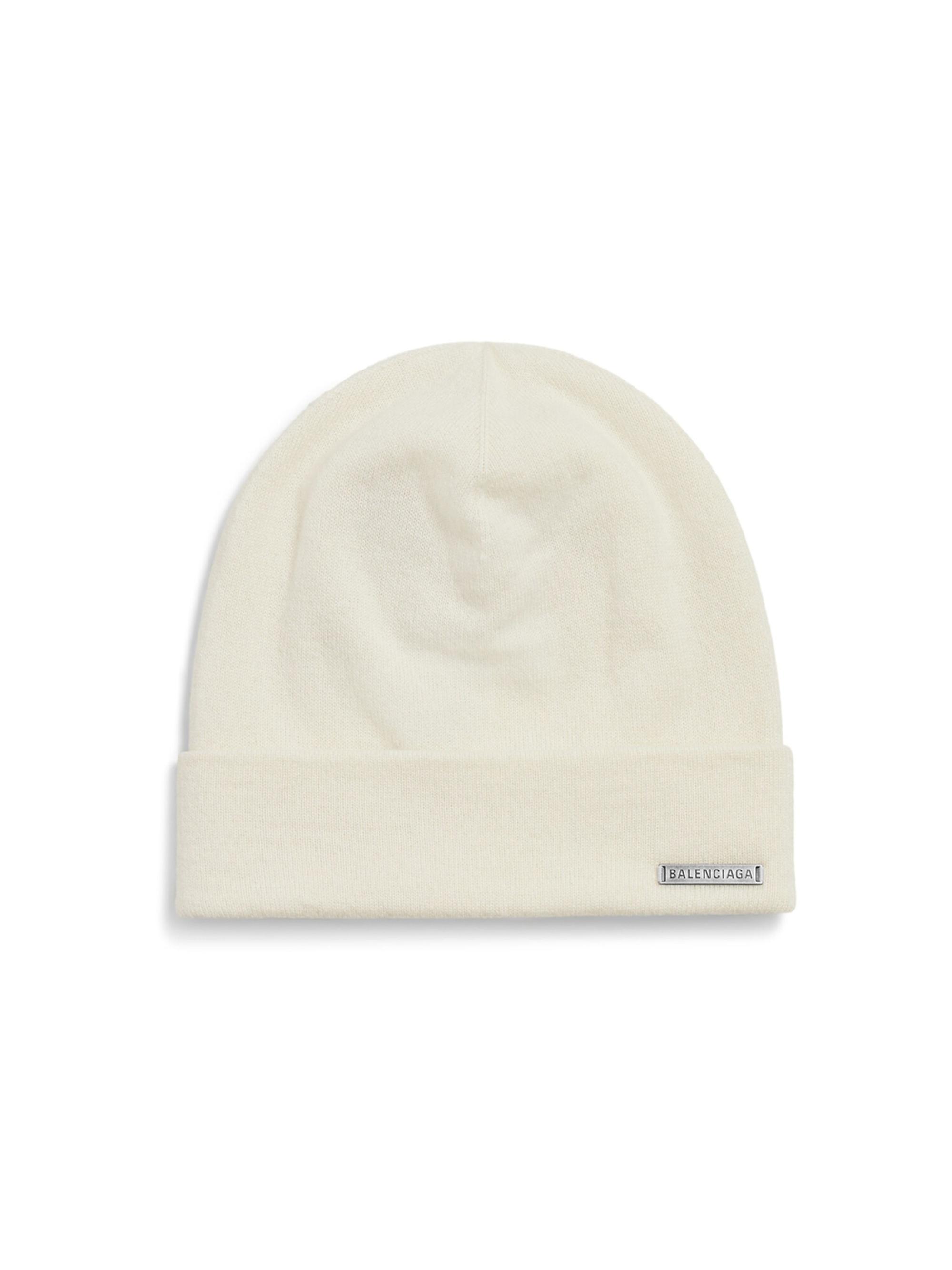 Balenciaga Women's Knitted Beanie in Cashmere - Cream